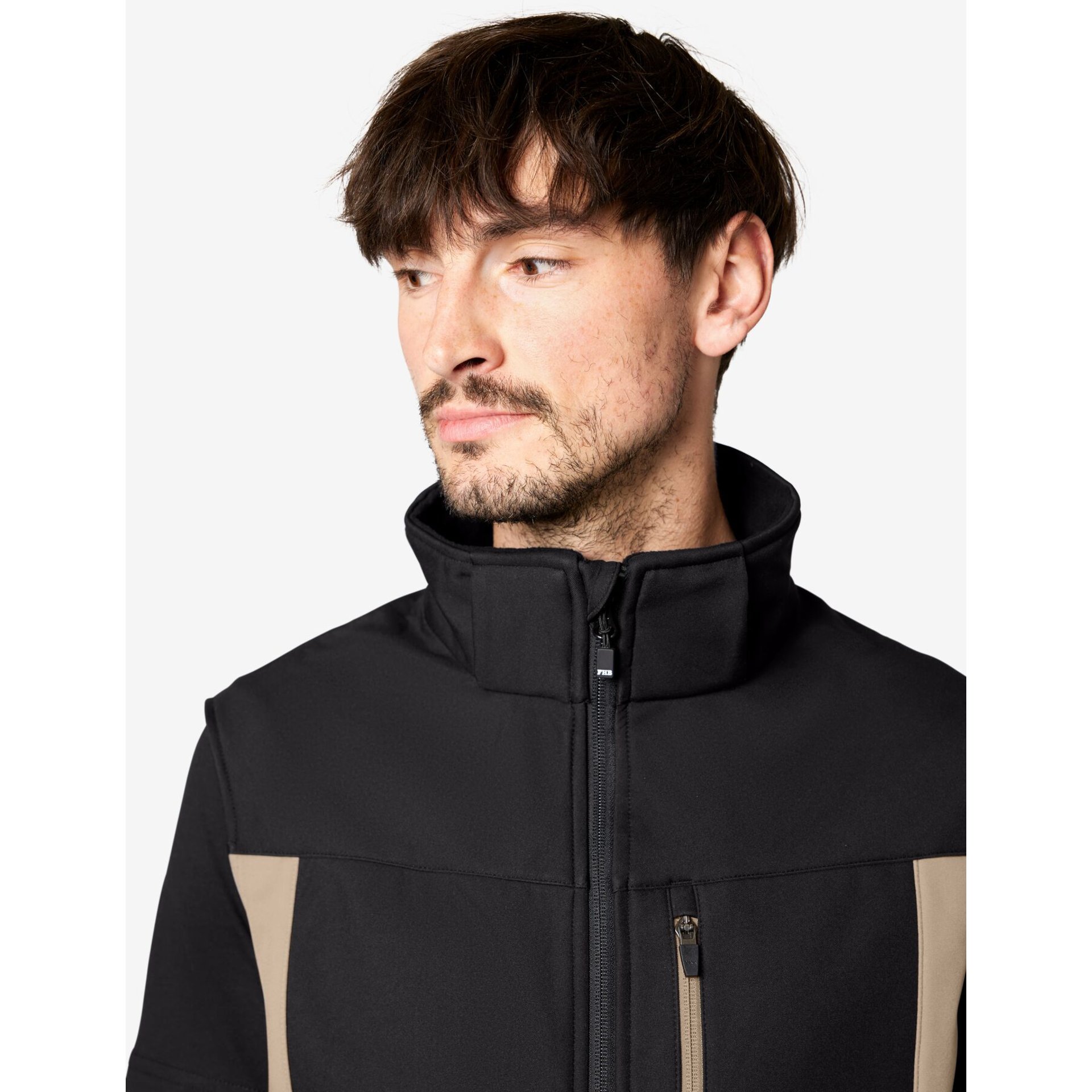 JUSTUS Softshell Weste beige-schwarz S