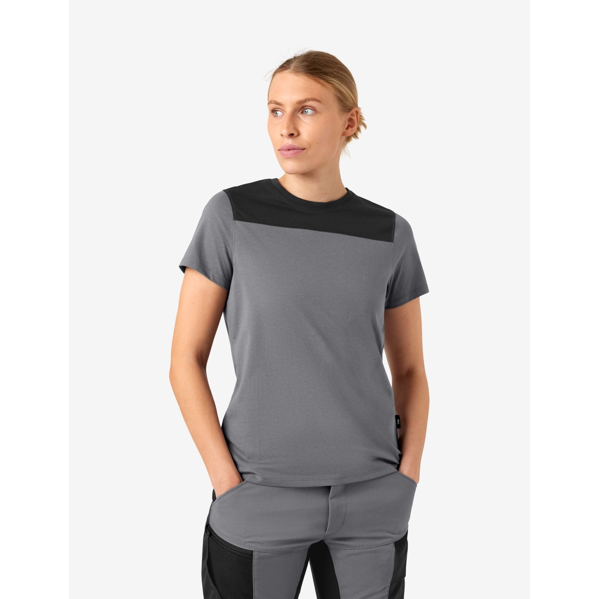 KIRA T-Shirt Damen grau-schwarz XL