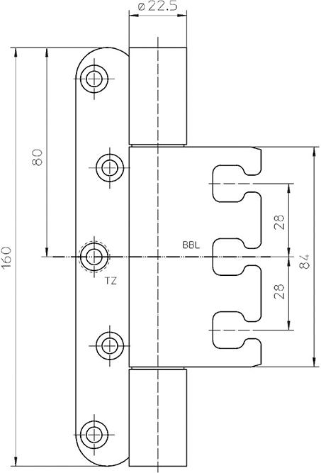 Simonswerk OT-Band, VARIANT VX 7939/160, 2tlg., DL-R edelstahl matt gebürstet
