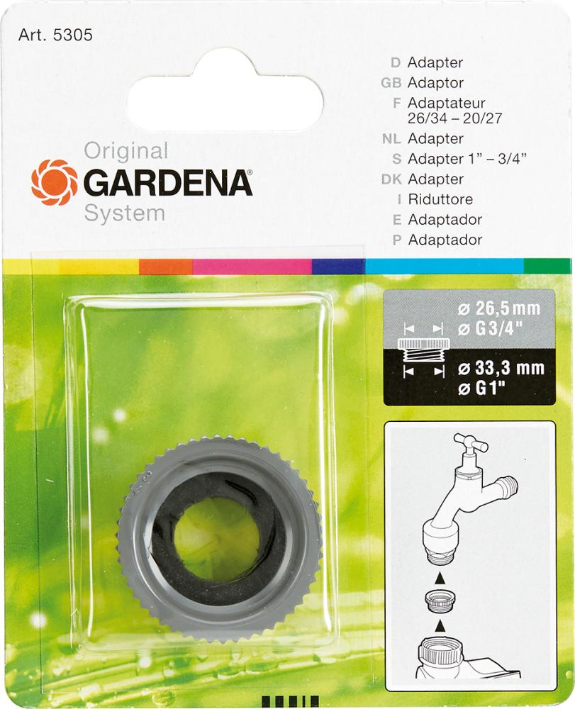 Gardena Adapter zum Übergang 33,3mm (G 1") AG auf 26mm (G 3/4") IG