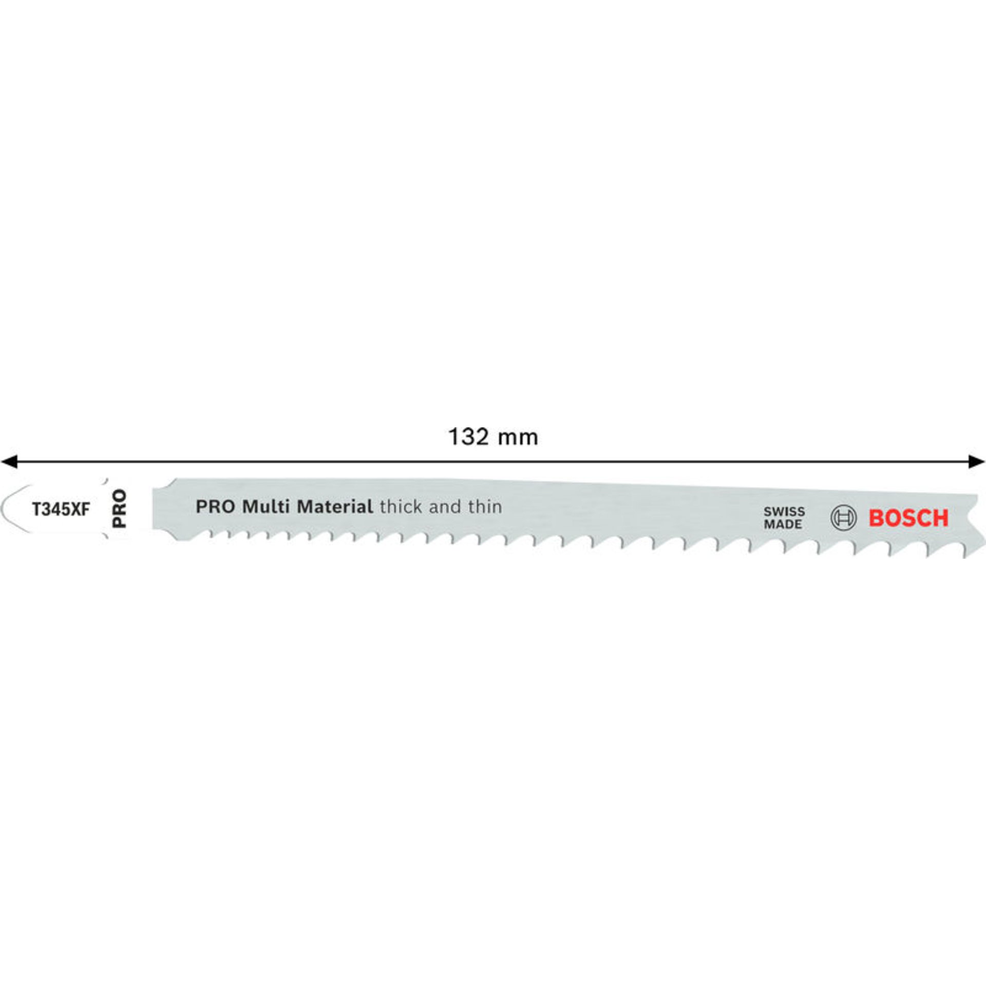 PRO Multi Material thick and thin T345XF Stichsägeblatt, 132 mm, 3-tlg.
