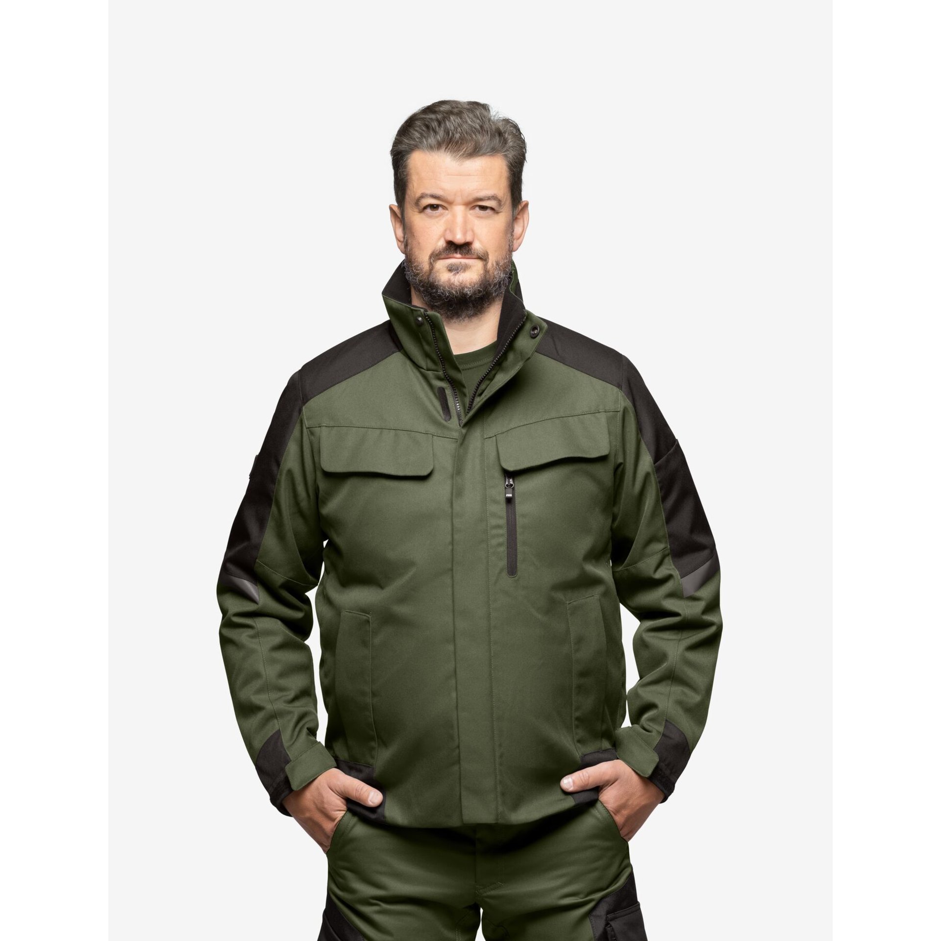 LARS Arbeitsjacke oliv-schwarz M
