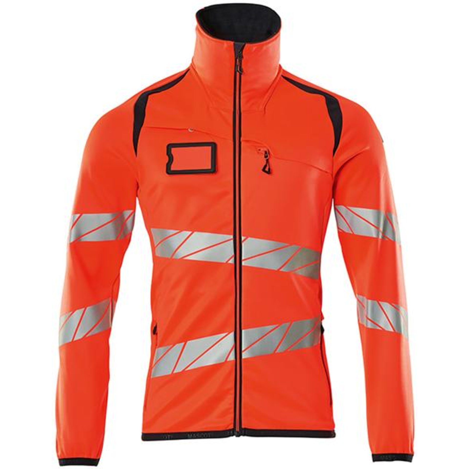 Fleecepullover m. RV, rot/schwarzblau, 2XL
