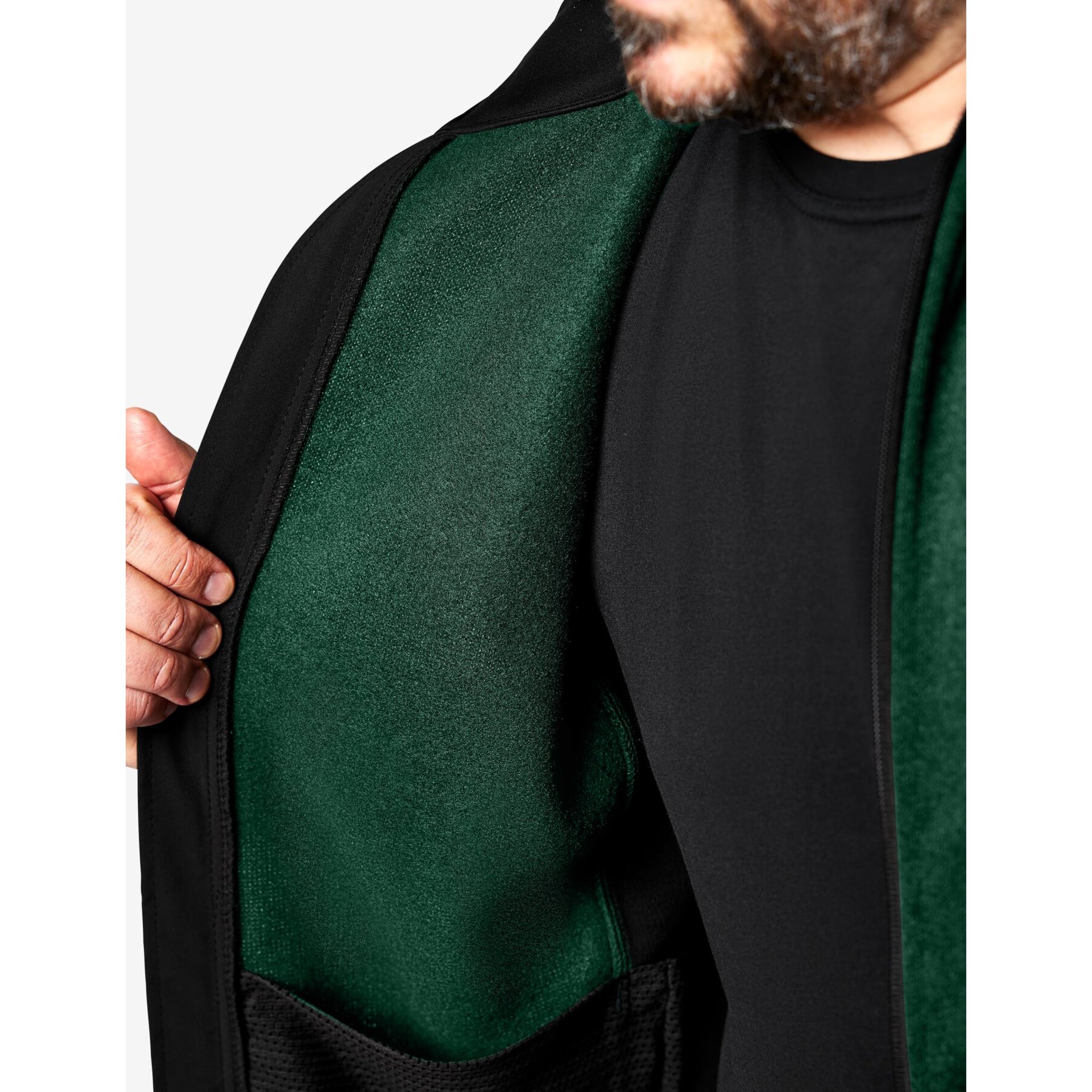 CHRISTOPH Strick-Fleece-Jacke Herren grün-schwarz 5XL