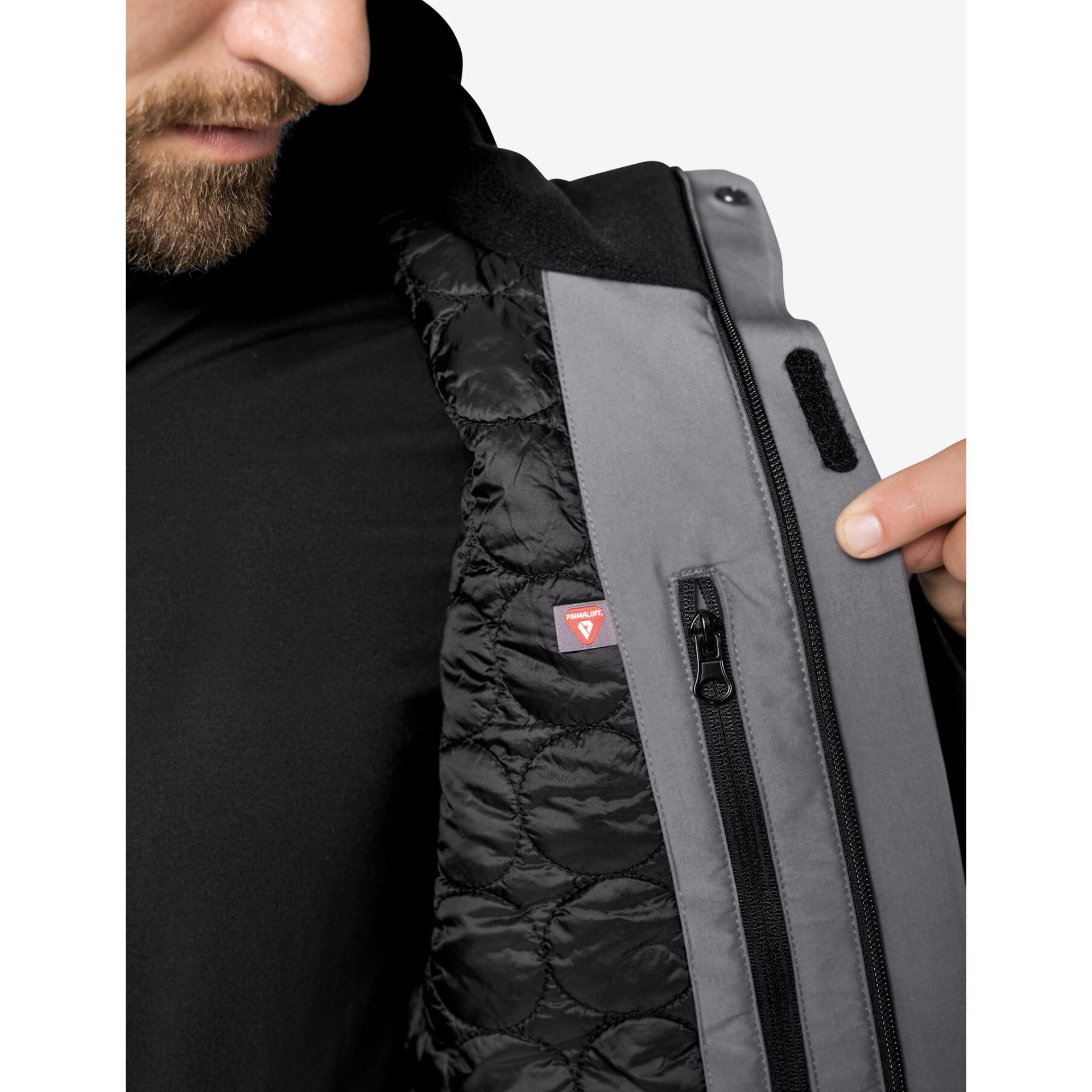 GEORG Arbeitsjacke Primaloft grau-schwarz L