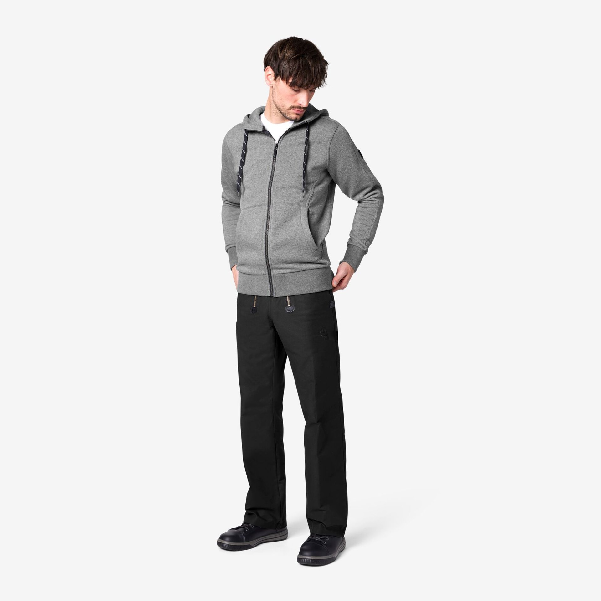 BENNO Sweater-Jacke mit Kapuze grau S
