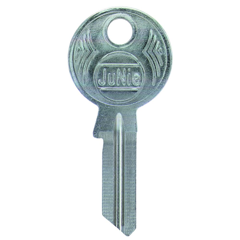 JuNie Möbelschloss-Schlüsselrohling 0499,Schaftl. 20mm, Stahl vernickelt