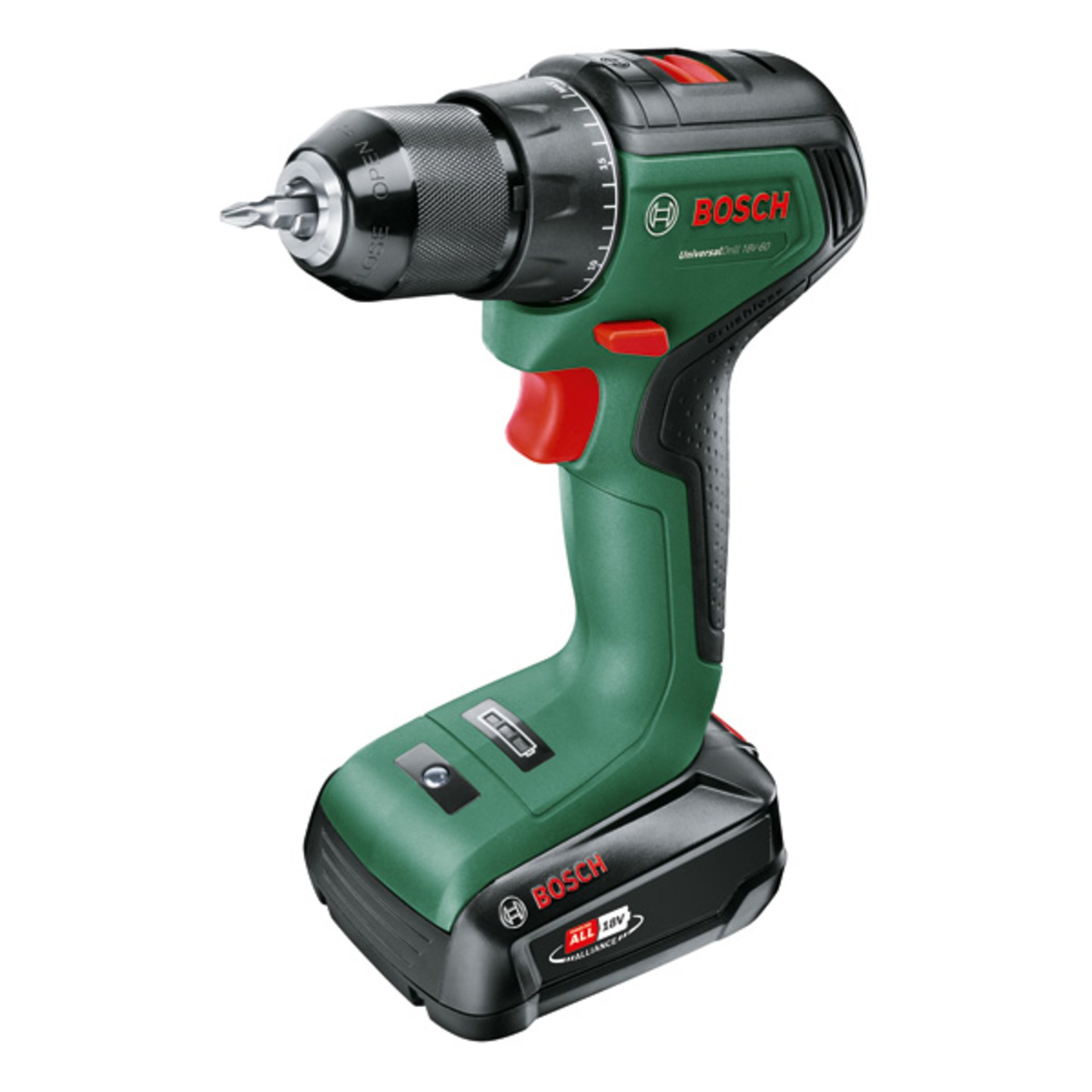 Akku-Bohrschrauber UniversalDrill 18V-60, 1 x Akku PBA 18V 2.0Ah, Tragekoffer