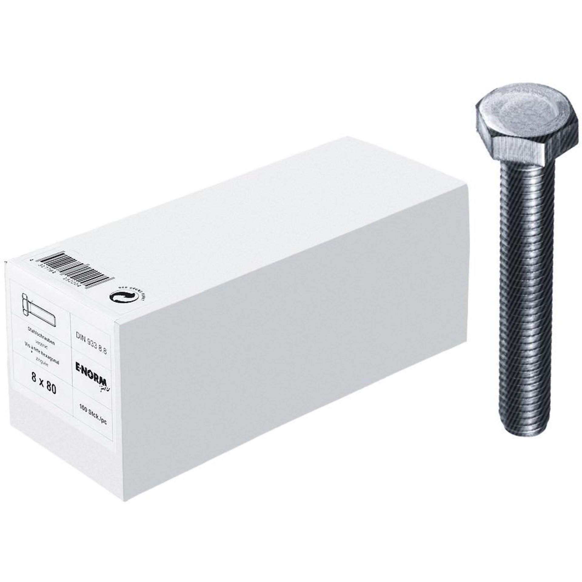 DIN 933 8.8 galZn M6x60 HP E-NORMpro