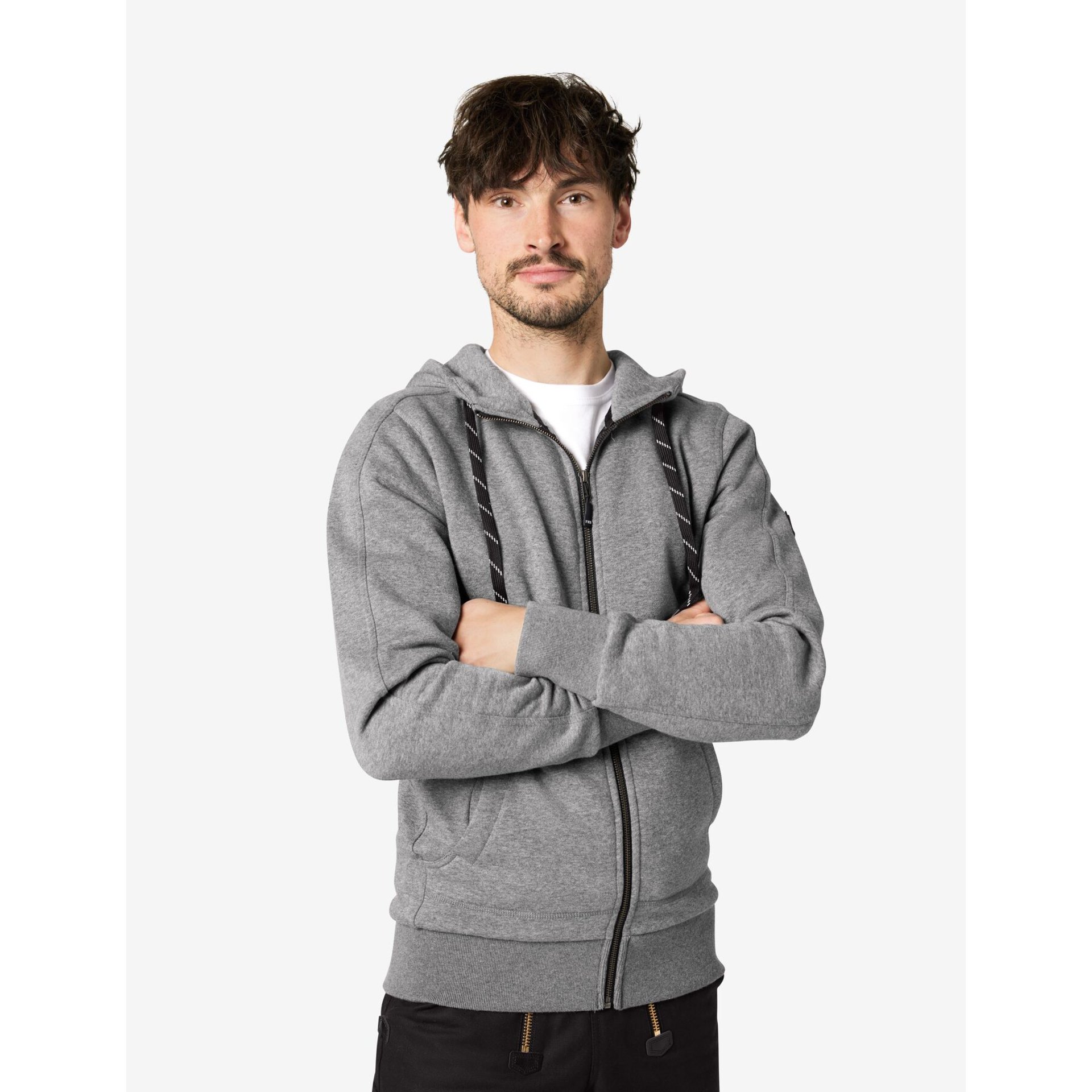 BENNO Sweater-Jacke mit Kapuze grau S
