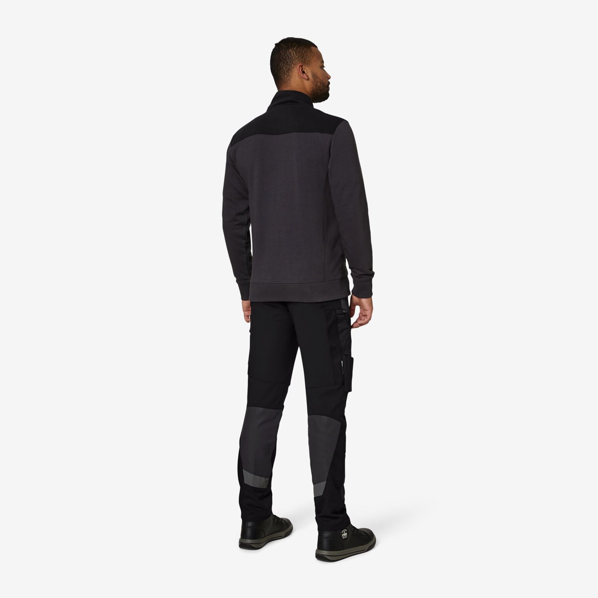 ROB Zip-Sweatshirt unisex anthrazit-schwarz 2XL