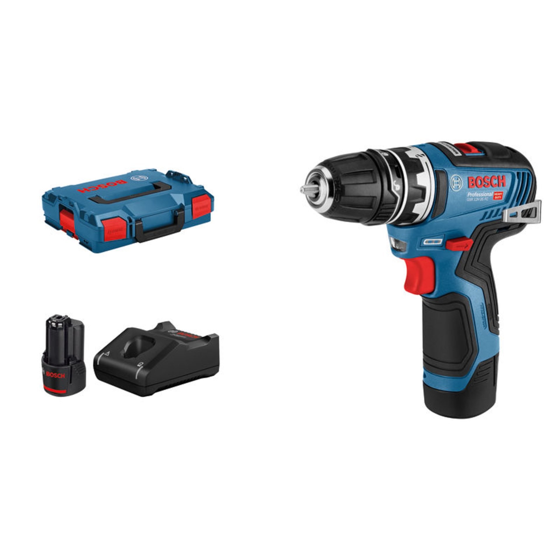 Akku-Bohrschrauber GSR 12V-35 FC, mit 2 x 3.0 Ah Li-Ion Akku, 1 Aufsatz, L-BOXX
