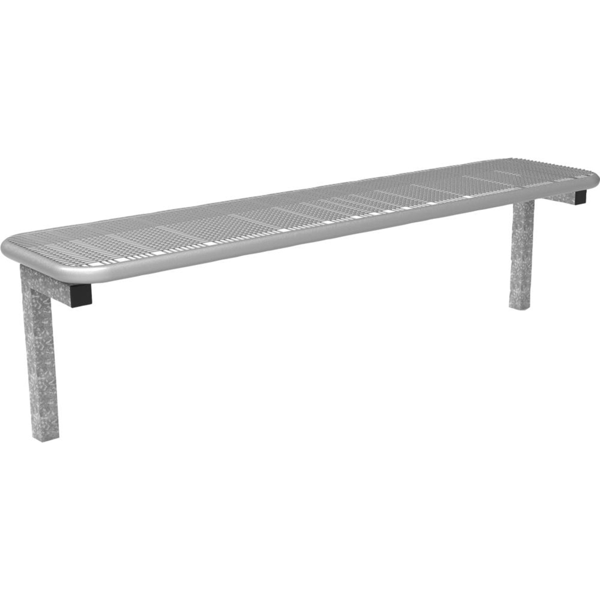 Parkbank SEVILLA Drahtgitter RAL 9006 Nutzbreite 1770mm o.Lehne zum einbetonieren