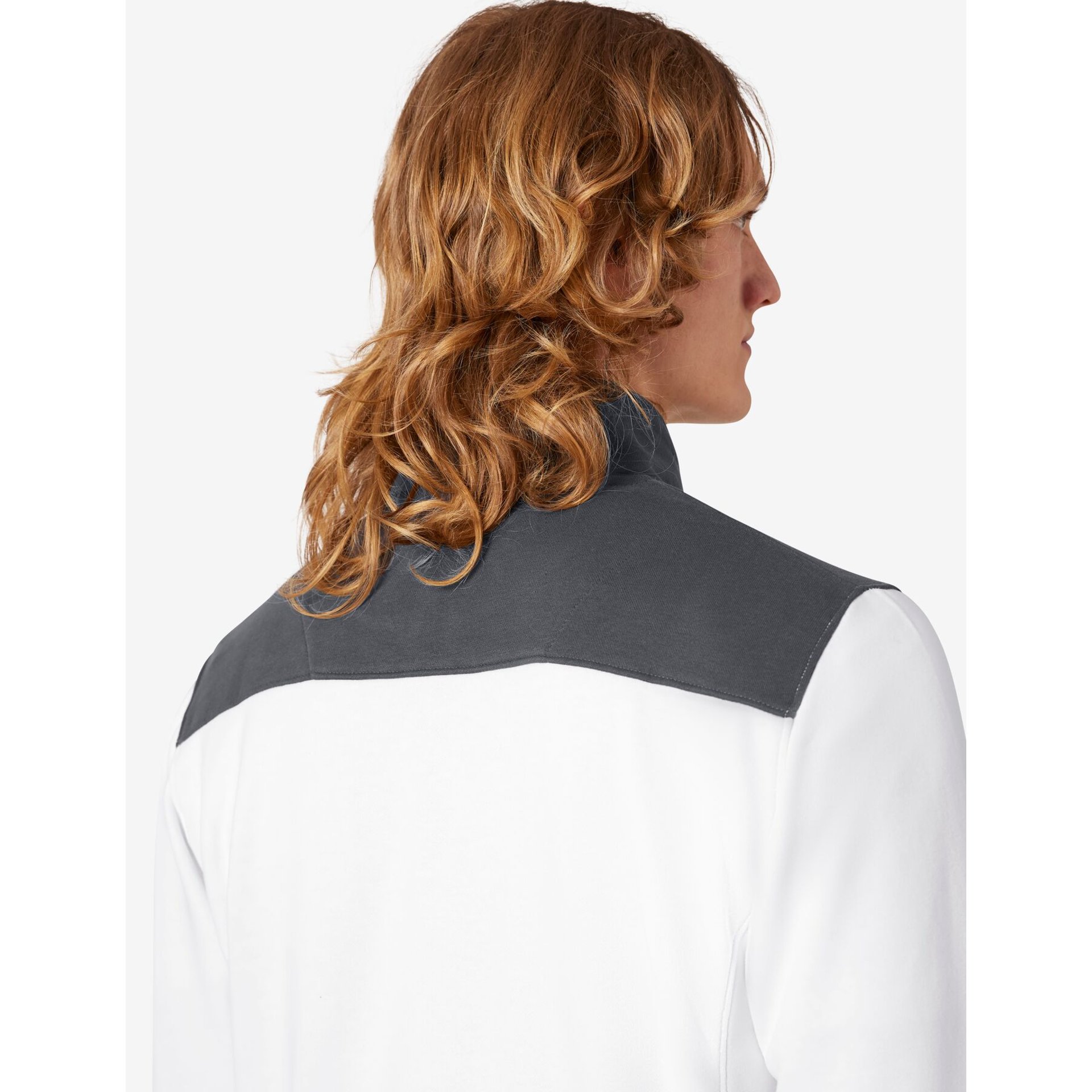 ROB Zip-Sweatshirt unisex weiß-anthrazit S
