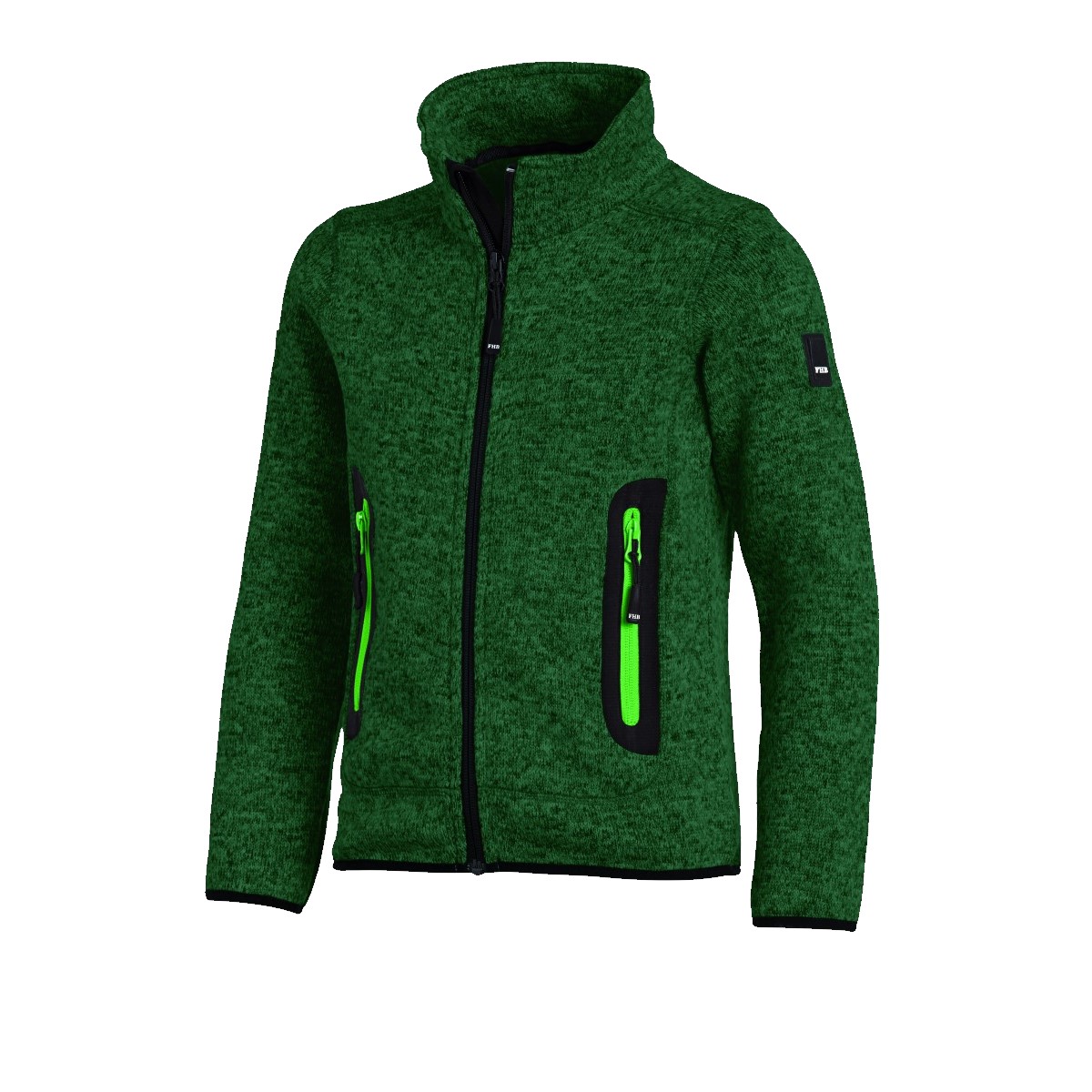 FHB MATS Strick-Fleece-Jacke Kinder grün Gr. 146/152