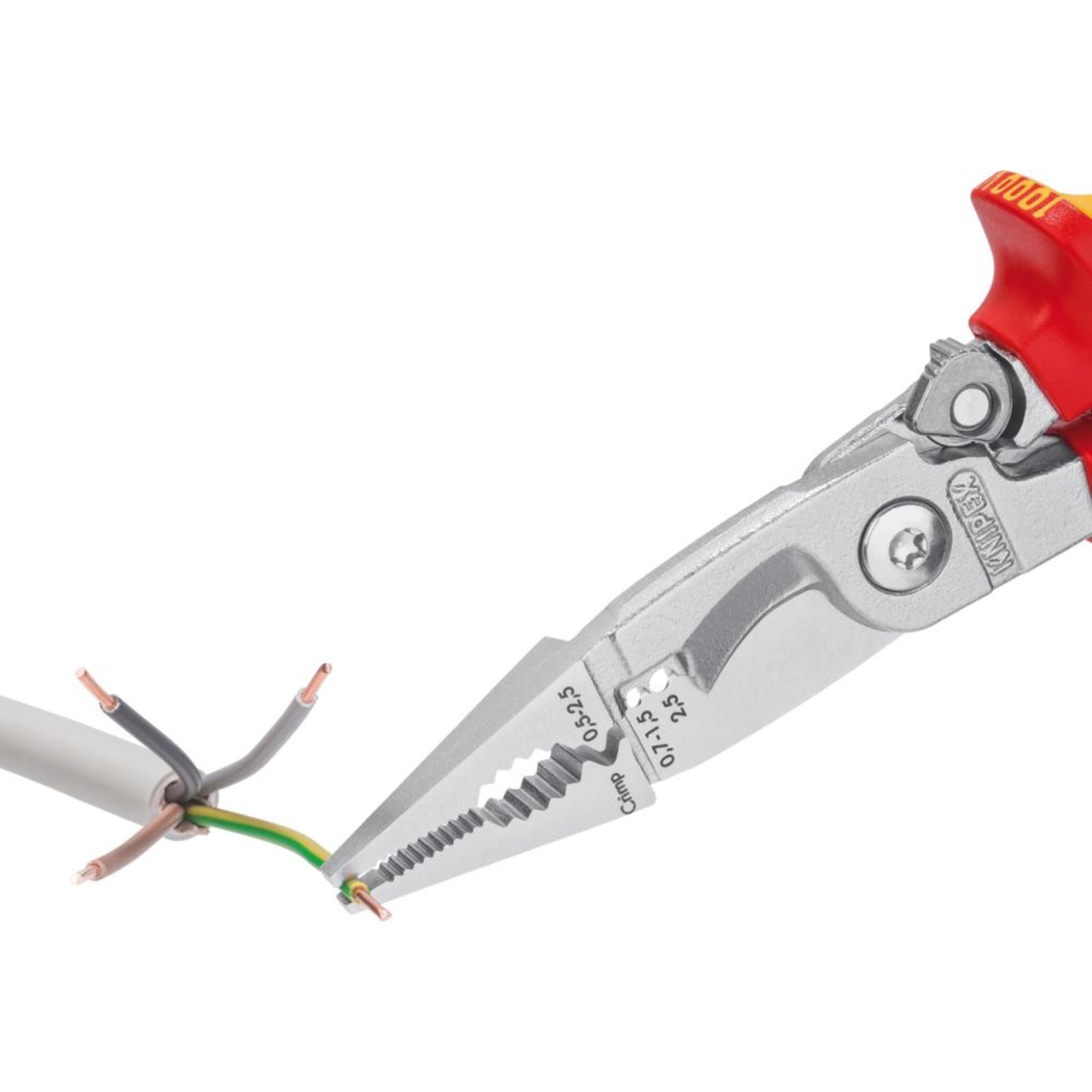 E.-Install.Zange VDE TT 200mm m.M.K.Griff Knipex