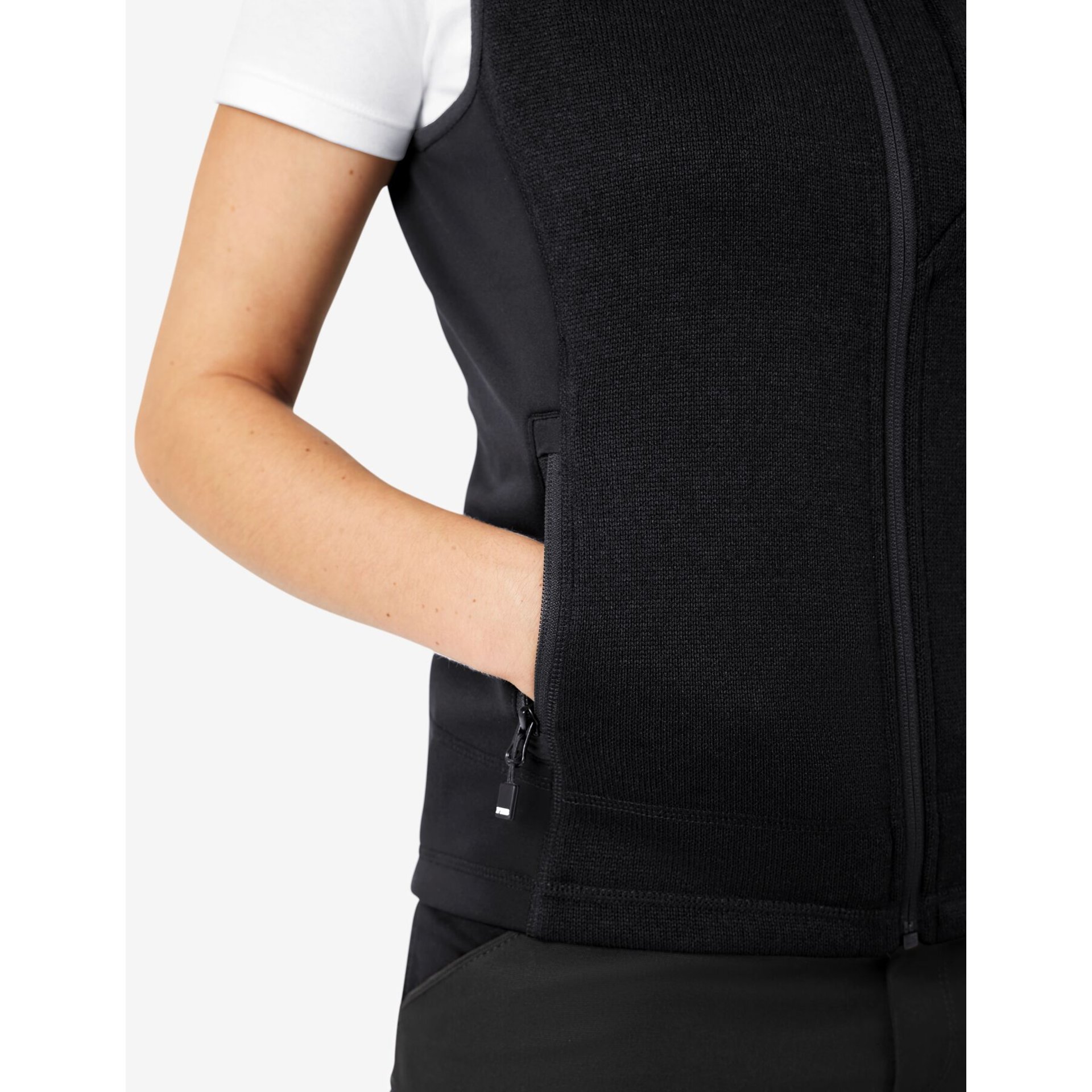 ELSA Strick-Fleece-Weste schwarz S
