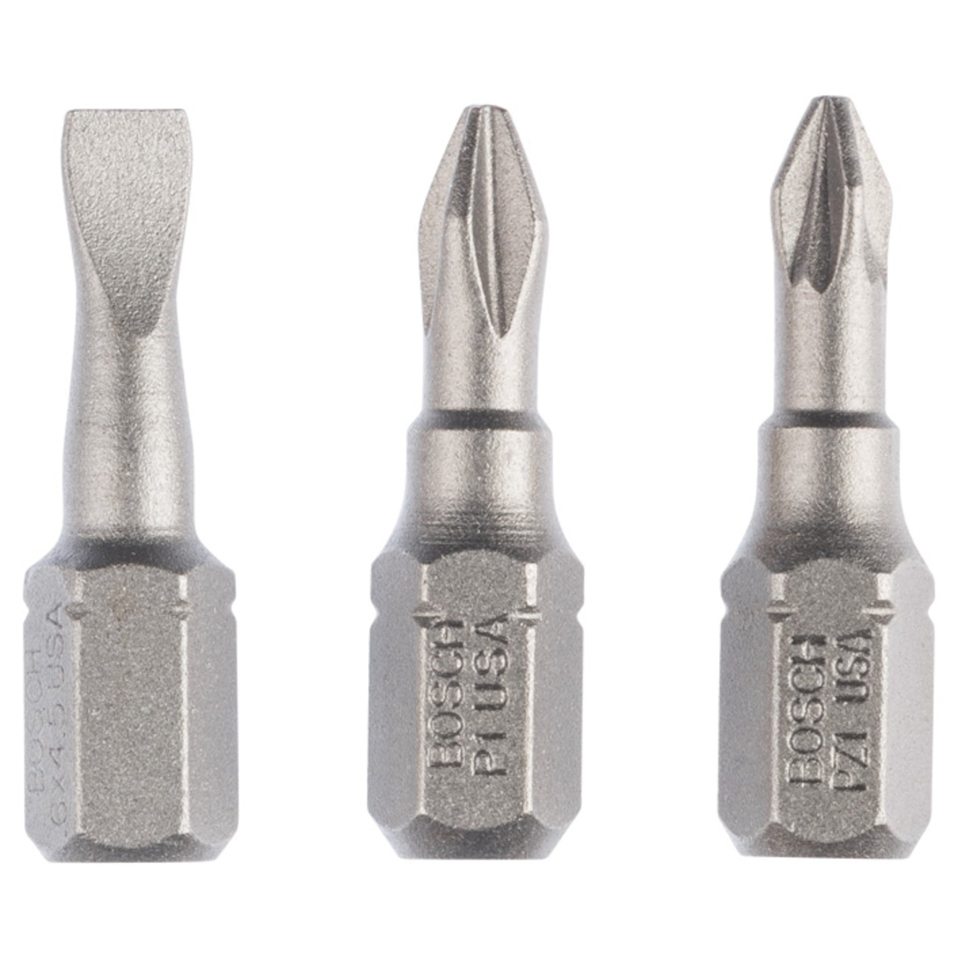 Schrauberbit-Set Extra-Hart (gemischt), 3-teilig, S 0,6x4,5, PH1, PZ1, 25 mm