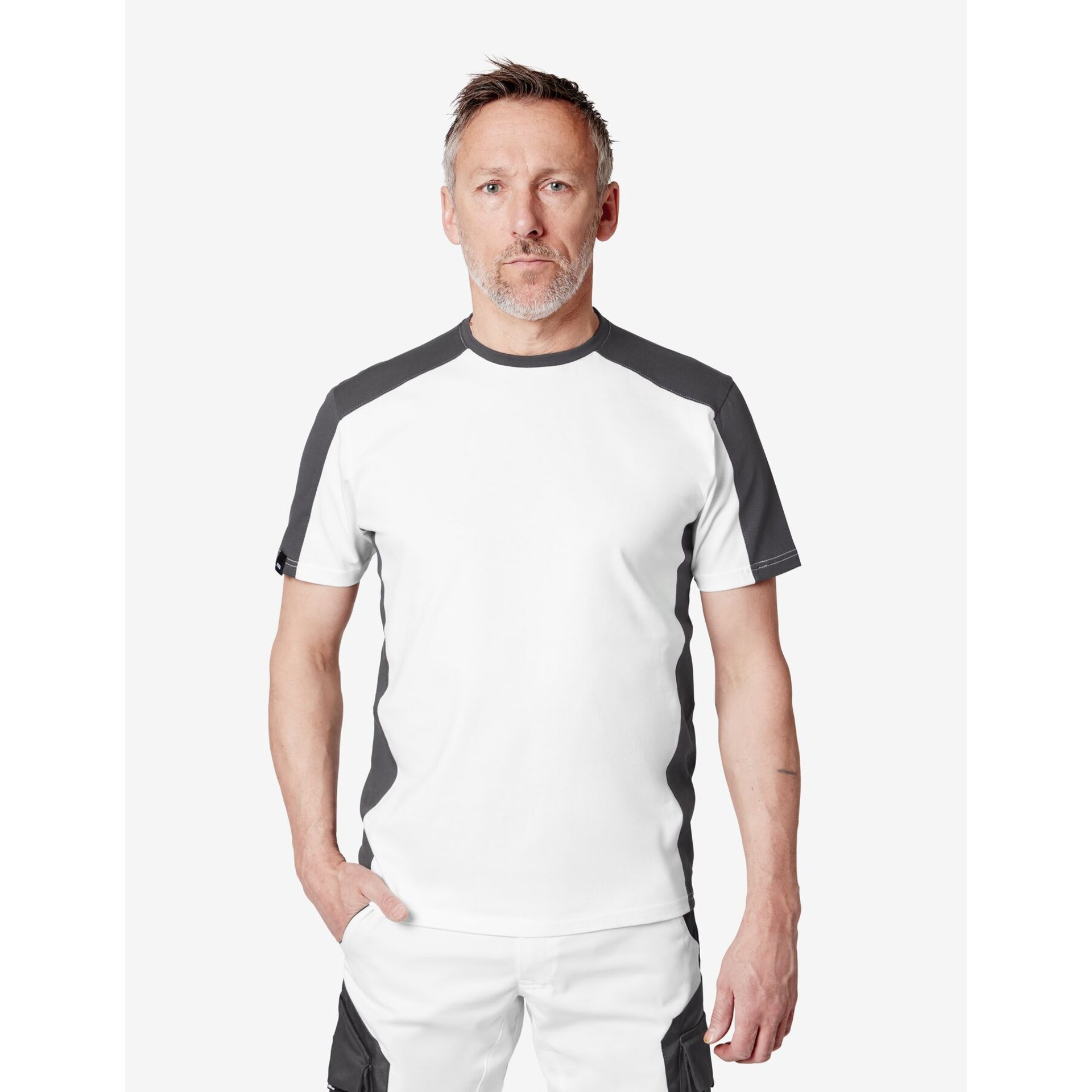 MARC T-Shirt zweifarbig weiß-anthrazit Gr. 2XL