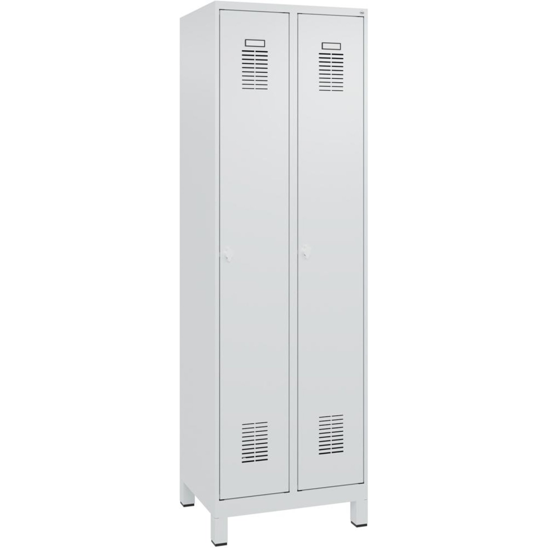 FORMAT Garderobenschrank B600xT500xH1950 mm RAL 7035/7035, 2 Abteile u. Füße (Selbstmontage)