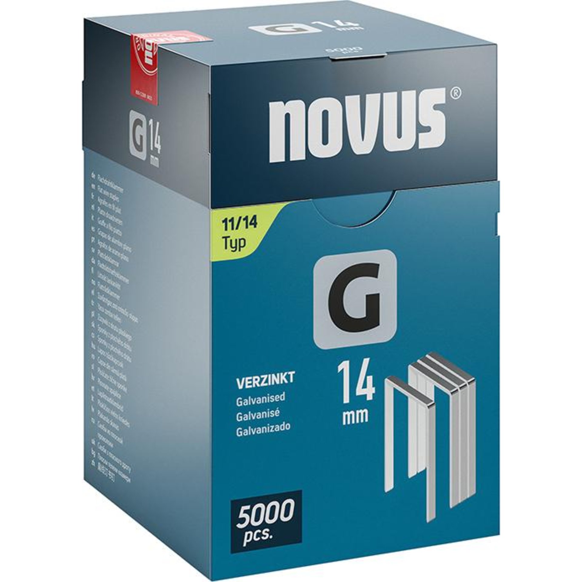 Flachdrahtklammer G Typ 11/14 mm ST Klapp-FS Novus VE à 5000 Stück