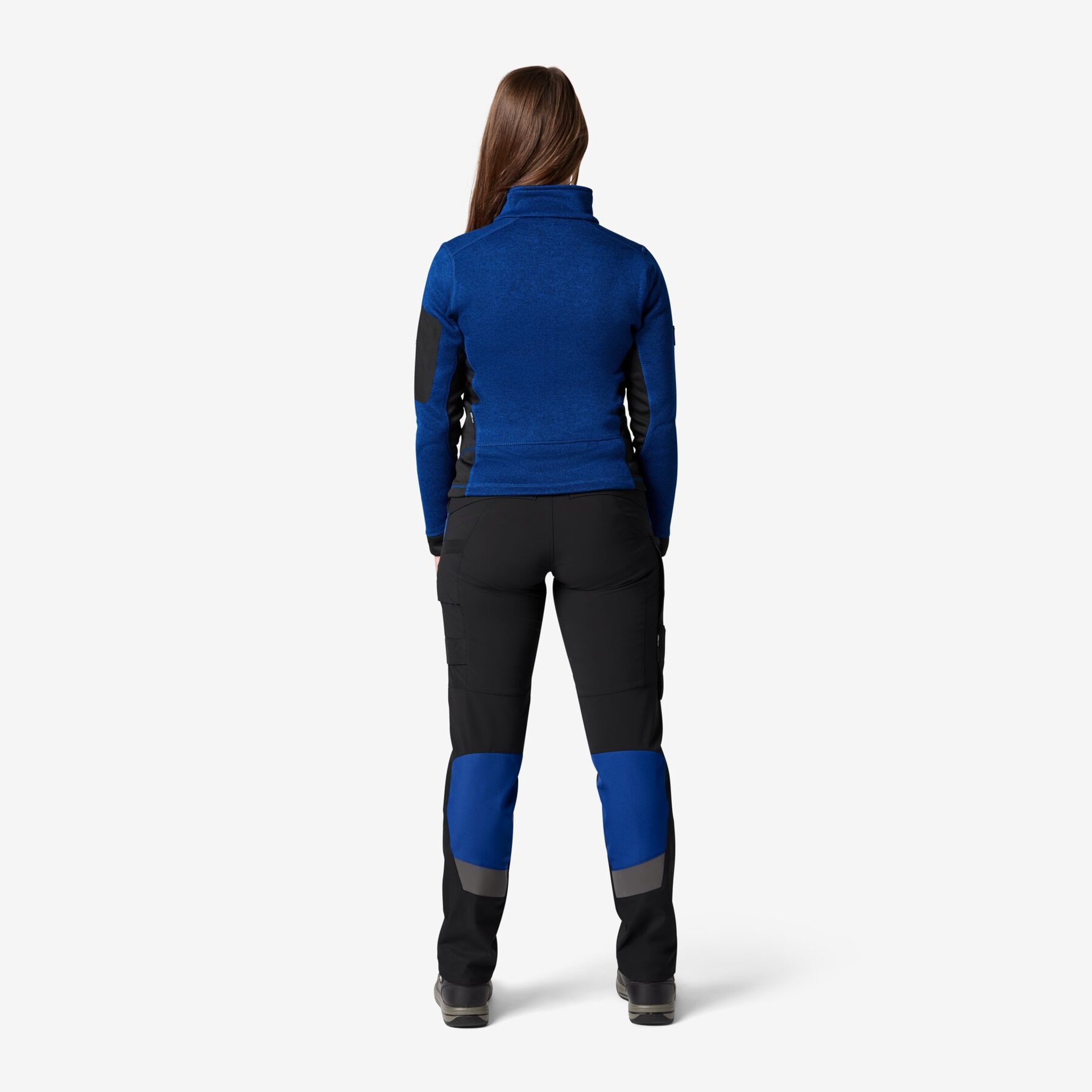 MARIEKE Strick-Fleece-Jacke Damen royalblau-schwarz S
