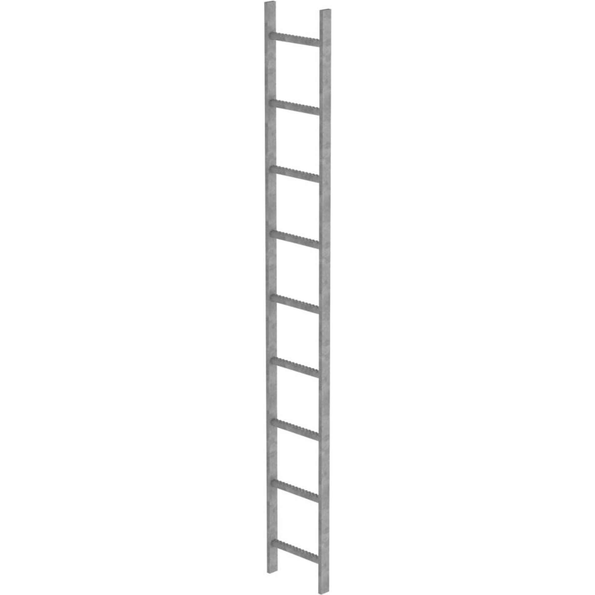 Schachtleiter 9 Sprossen L 2,52 m B340 mm LW 300 mm Stahl verzinkt