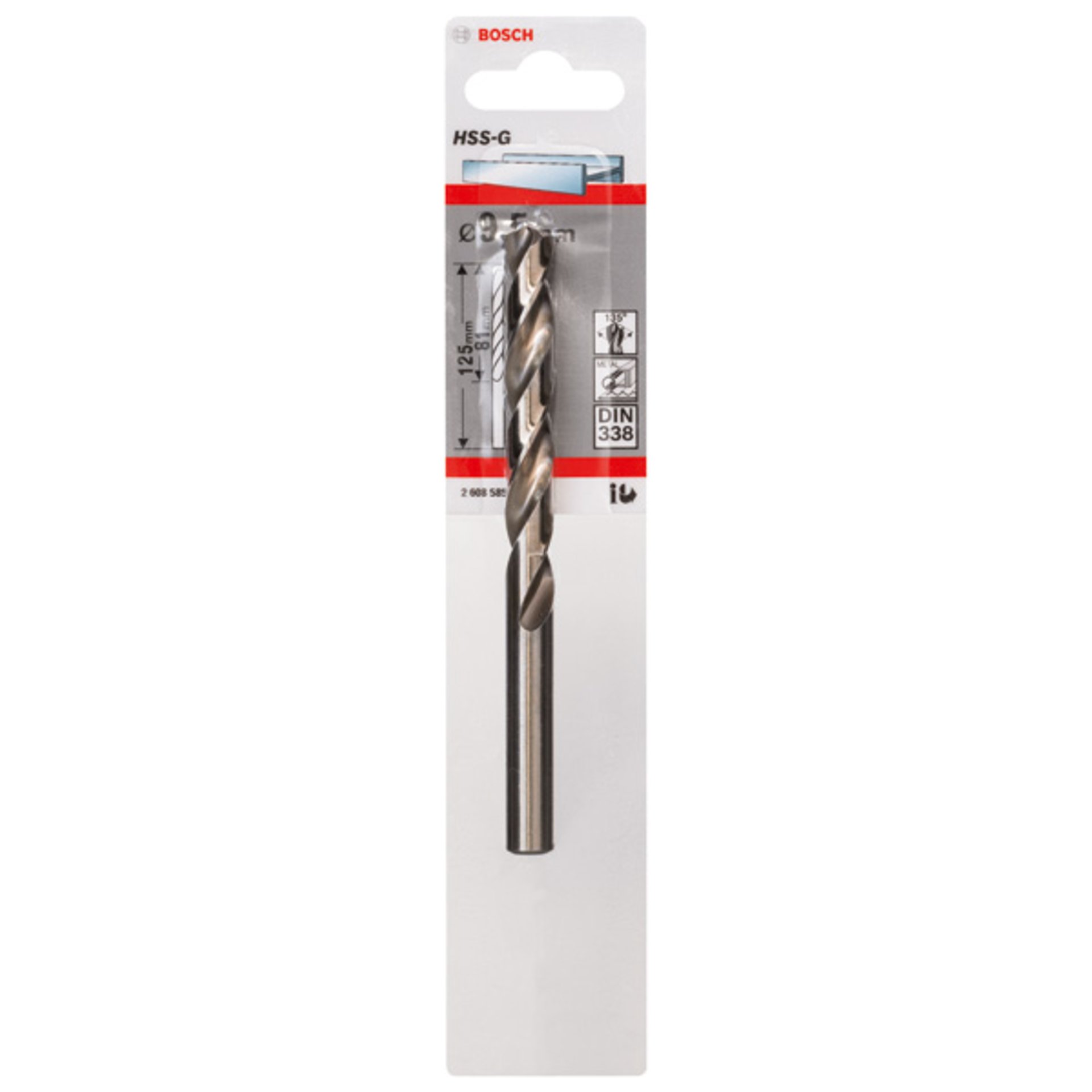 Metallbohrer HSS-G, DIN 338, 9,5 x 81 x 125 mm, 1er-Pack