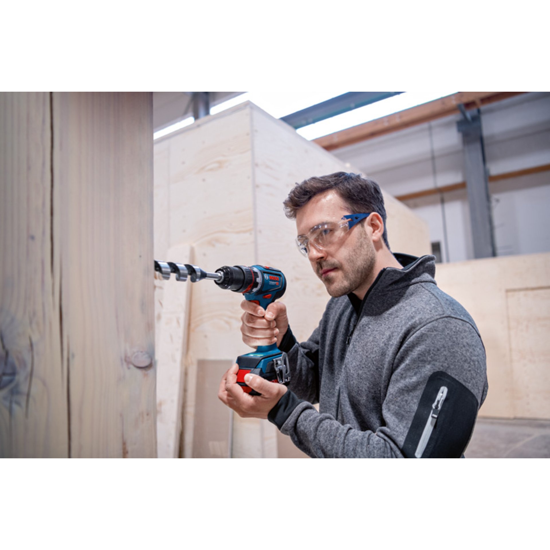 Akku-Bohrschrauber GSR 18V-90 FC, 1x Gürtelclip, 1x Bithalter