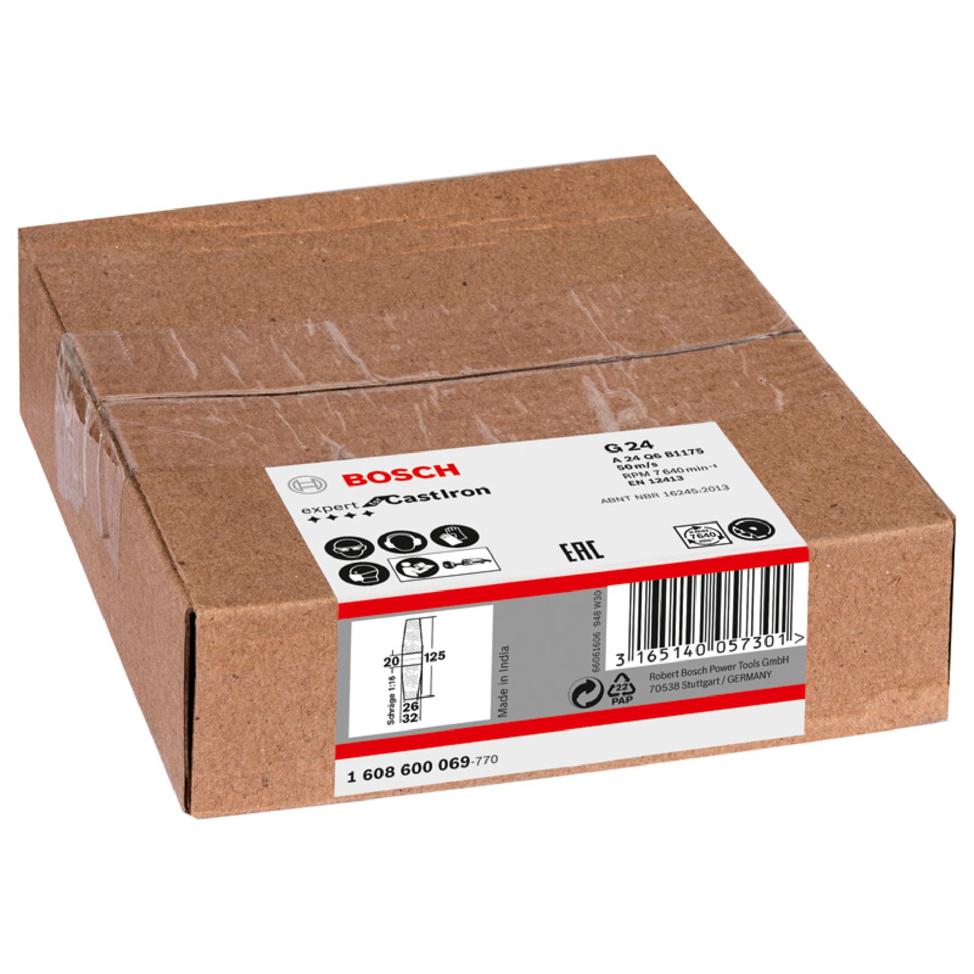 PRO Metal Schleifscheibe, 125 x 26 x 20 mm, K24