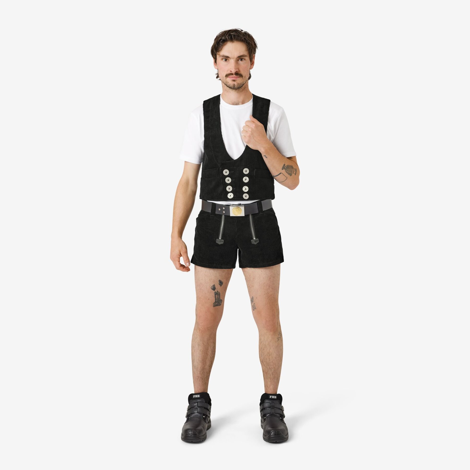 HAGEN Zunftweste Genuacord schwarz 64