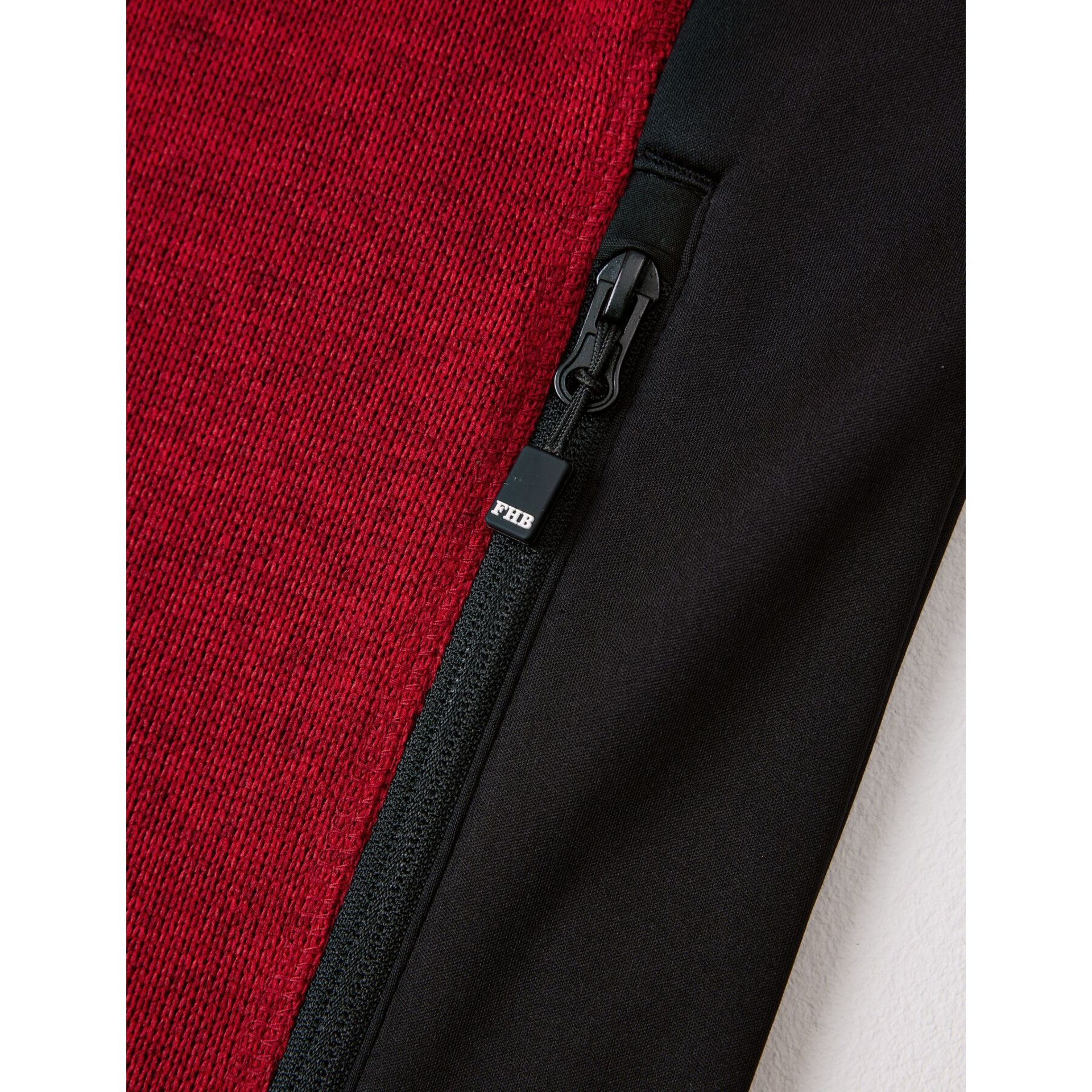 MARIEKE Strick-Fleece-Jacke Damen rot-schwarz 3XL