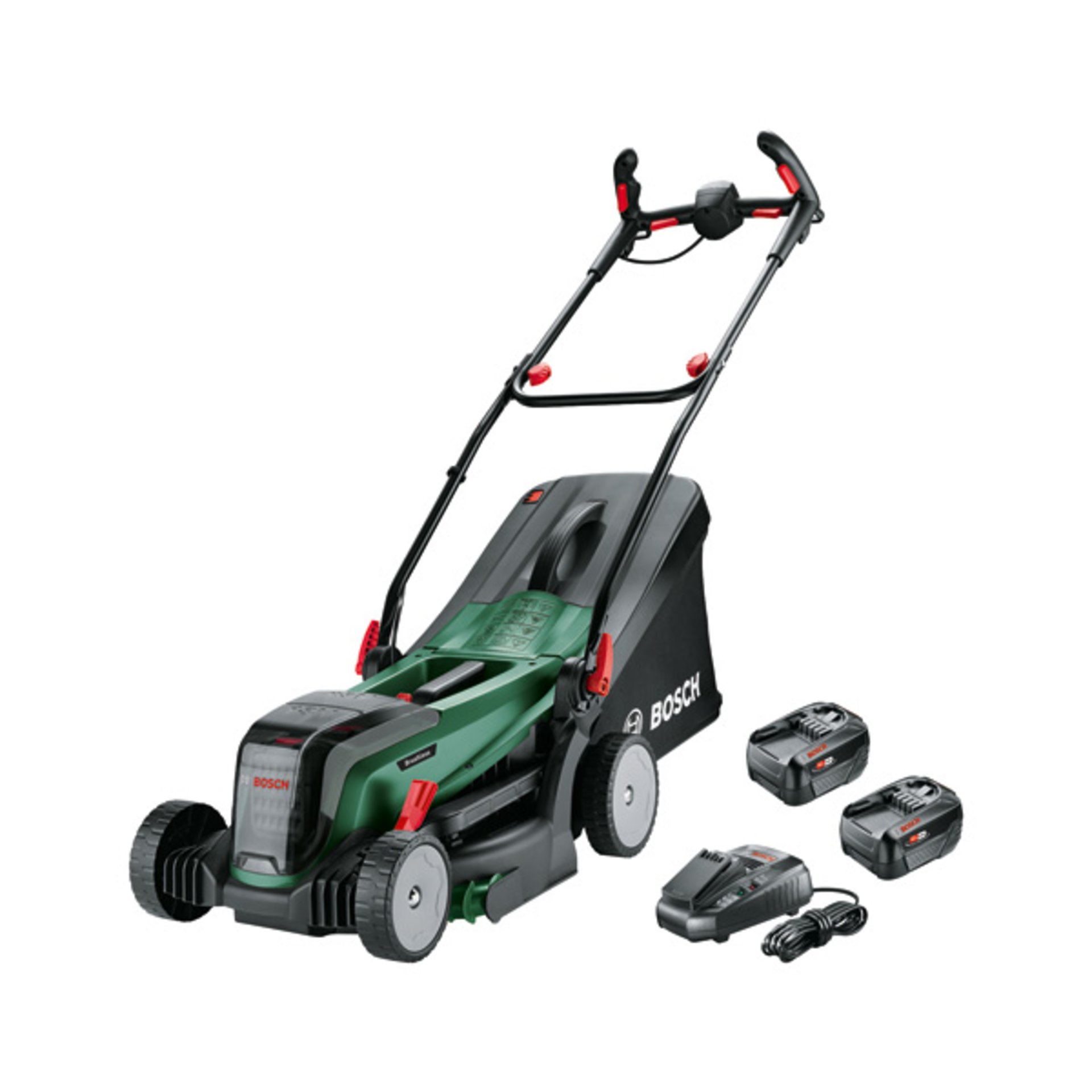Akku-Rasenmäher UniversalRotak 2x18V-37-550, 2 x Akku PBA 18V 4.0Ah