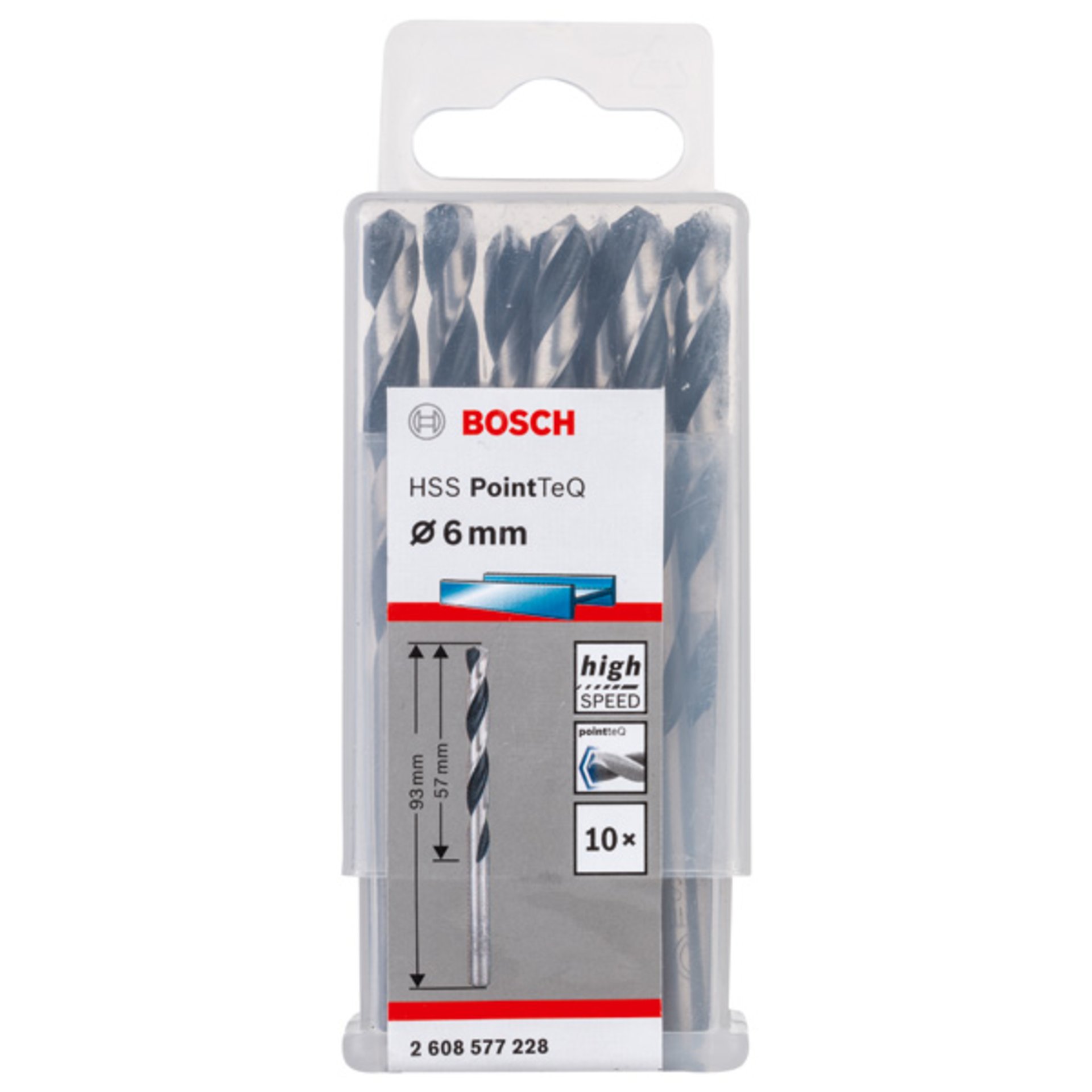 Metallspiralbohrer HSS PointTeQ, DIN 338, 6,0 mm, 10er-Pack