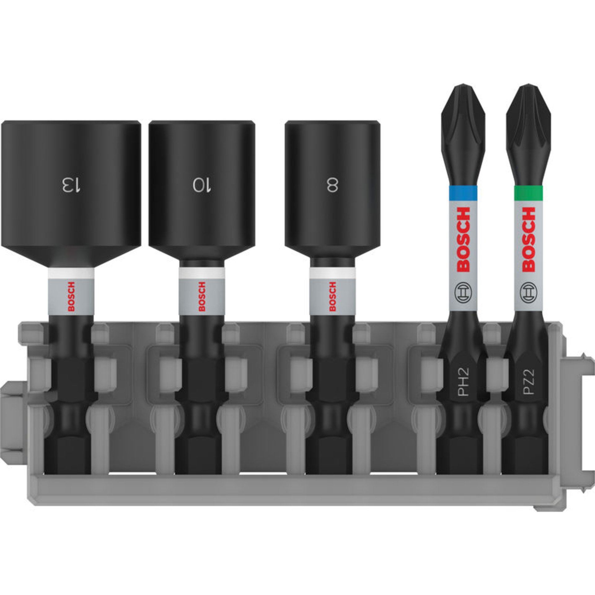 PRO Impact Set mit Steckschlüsseln, PH2x50, PZ2x50, NS8x50, NS10x50, NS13x50 mm