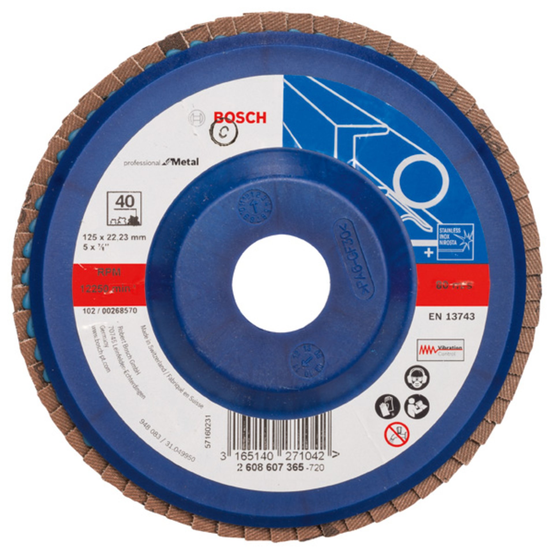 Fächerschleifscheibe X551 Expert for Metal, gerade, 125 mm, 40, Kunststoff