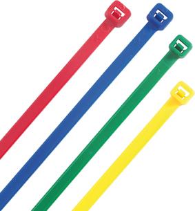 Kabelbinder farbig sort. 300x4,8mm.100 St.