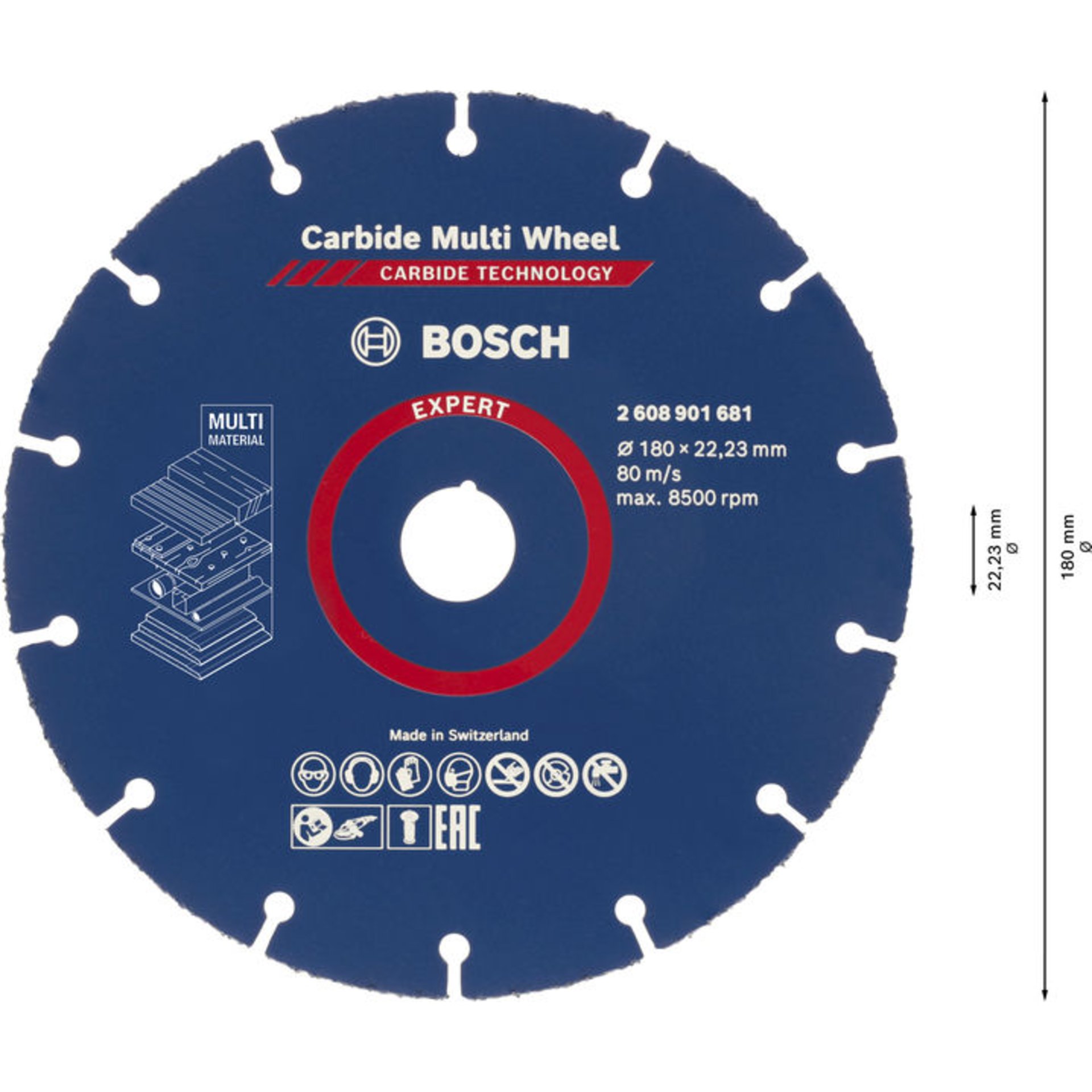 EXPERT Carbide Multi Wheel Trennscheibe, 180 mm, 22,23 mm