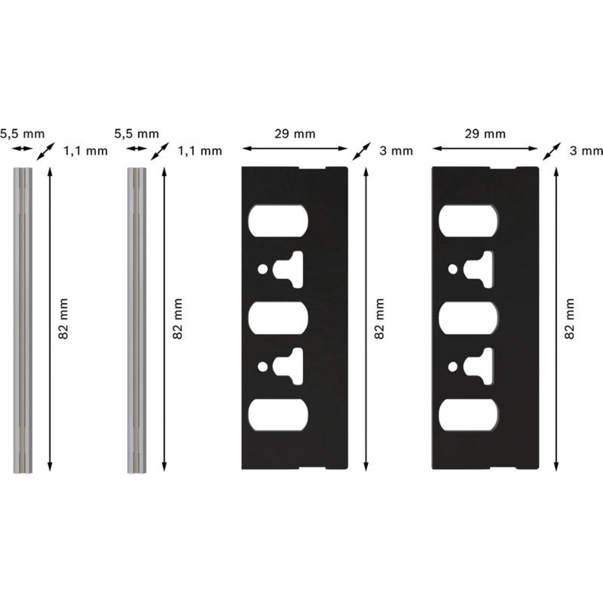 PRO Hobelmesser-Set, 4-tlg