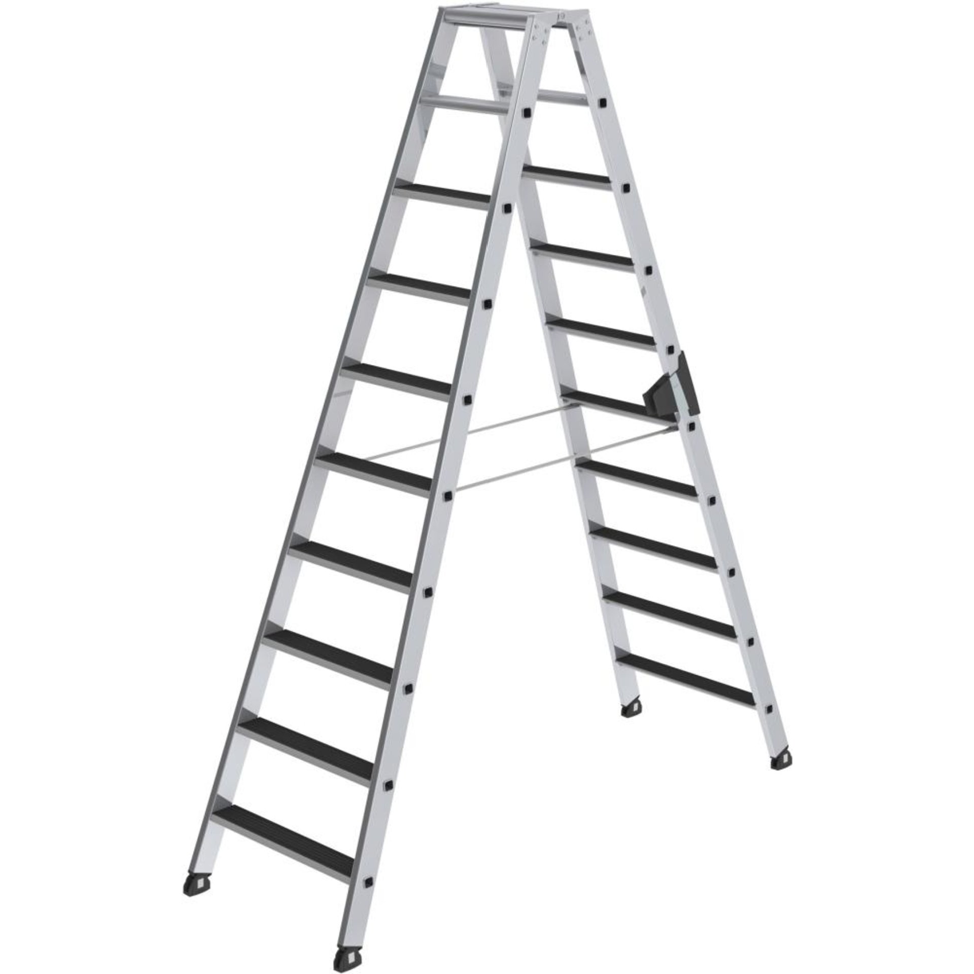 Alu-Stehleiter 2x10 Stufen clip-step Gesamthöhe 2,32 m Arbeitshöhe bis 3,85 m
