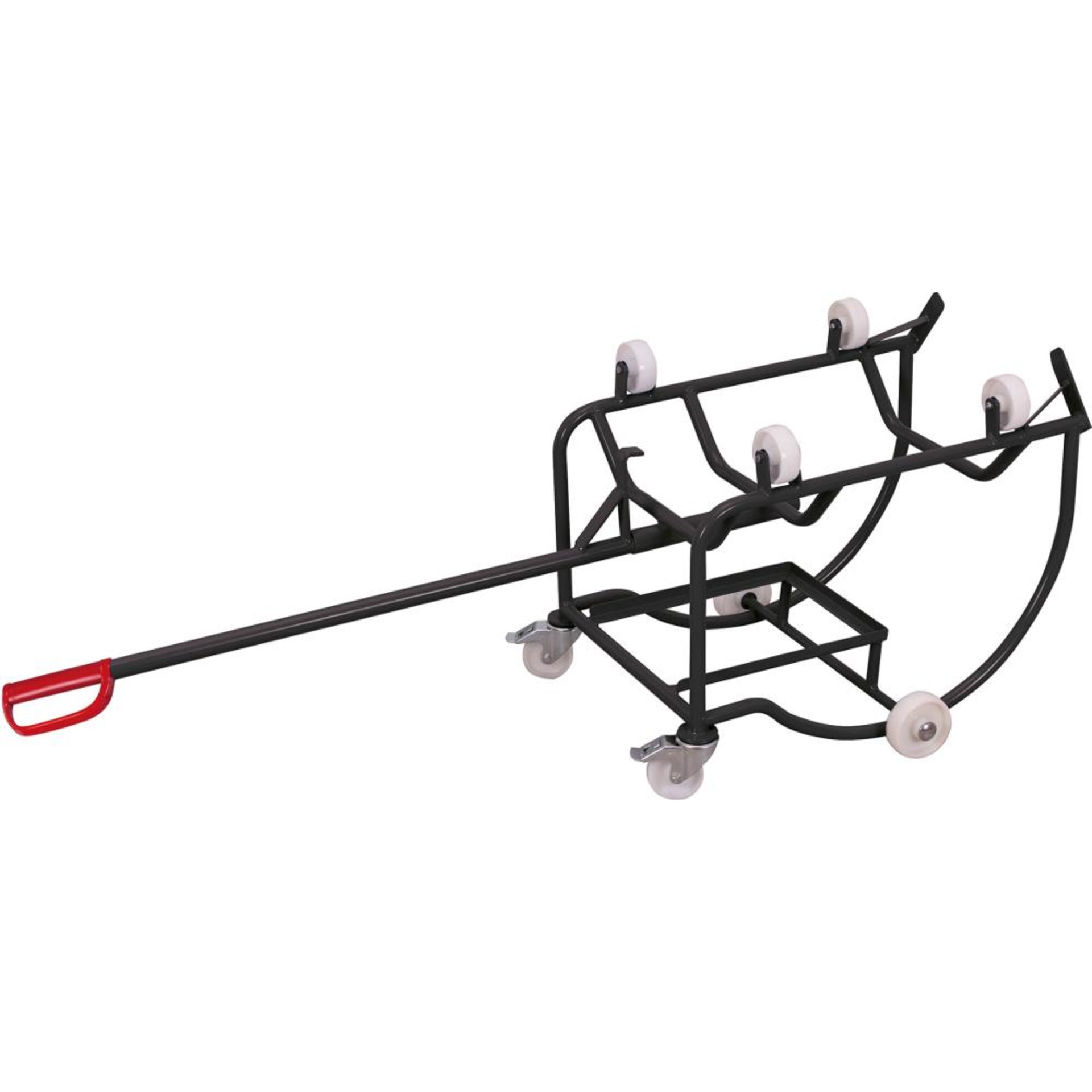 Fasskipper B715xH690xL895 mm 4 Kunststoffrollen Traglast 250 kg RAL 7016