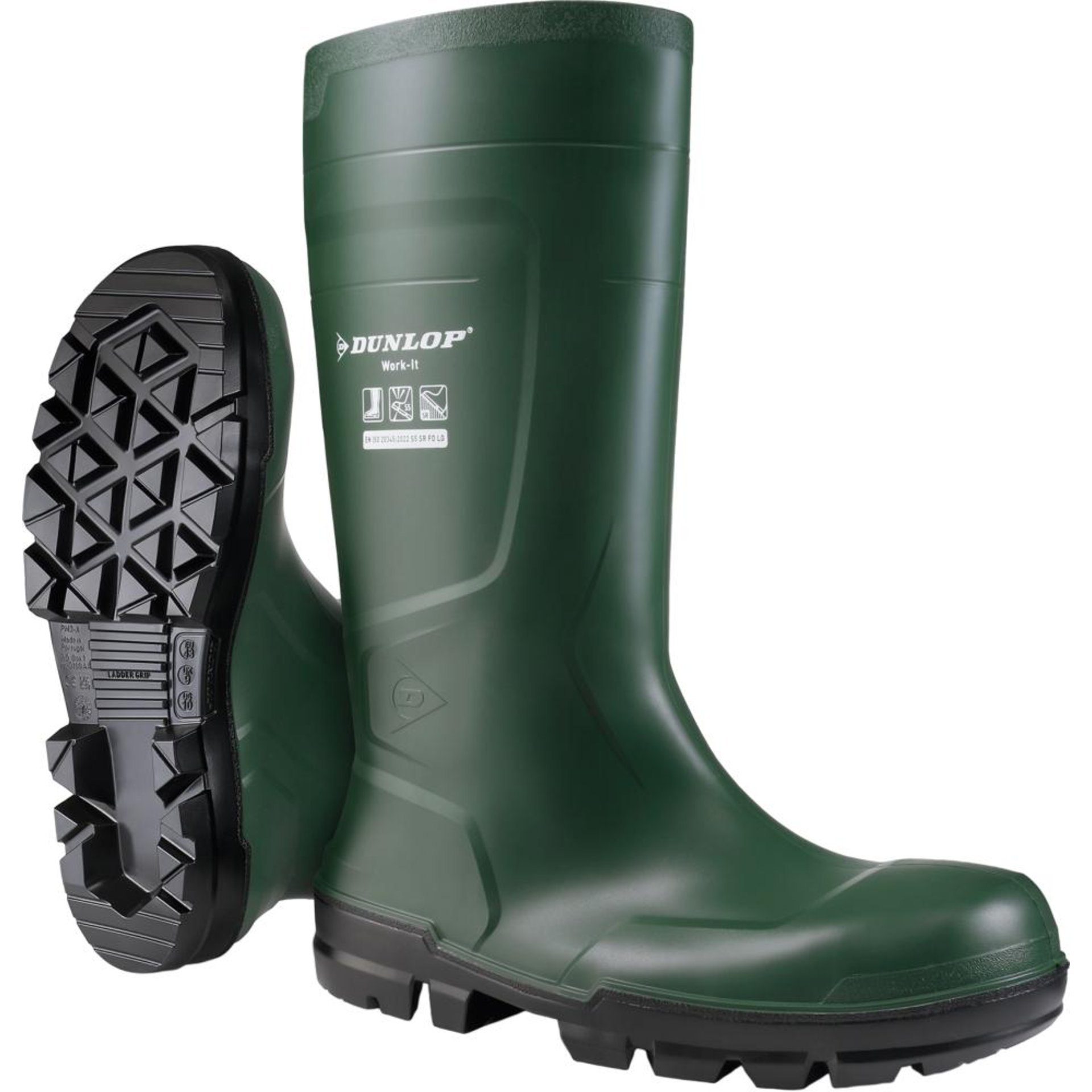 Stiefel WORK-IT FullSafety Heritage GreenPVC SR LO LG,S5,Gr.35 DUNLOP
