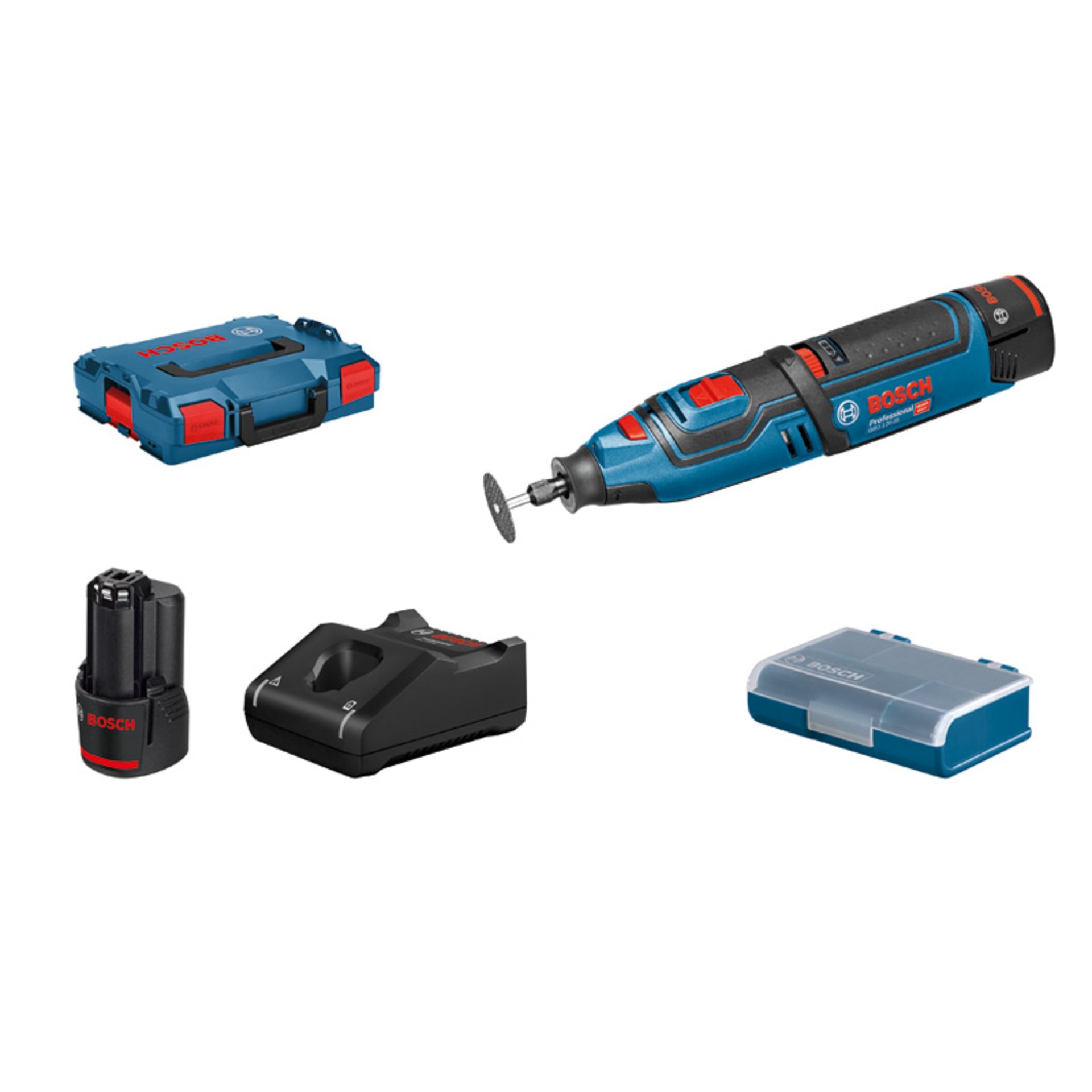 Akku-Rotationswerkzeug GRO 12V-35, 2 x Akku GBA 12V 2.0Ah in L-BOXX