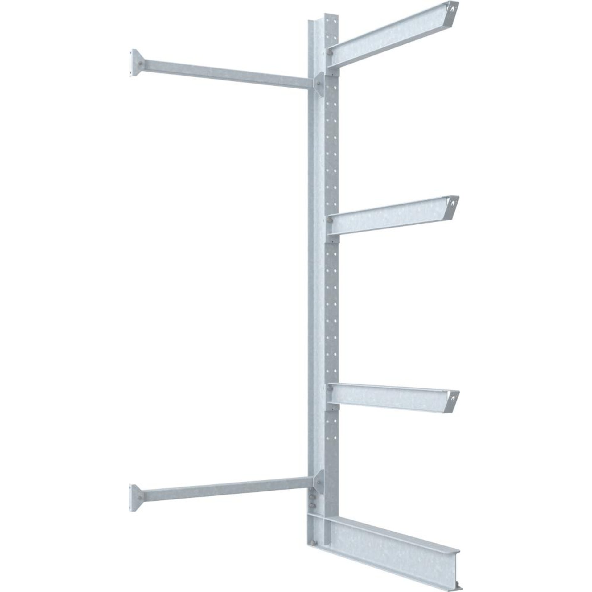 Kragarmregal Anbaufeld T1200xH3500mm 3 Kragarmebenen 1-seitig, feuerverzinkt