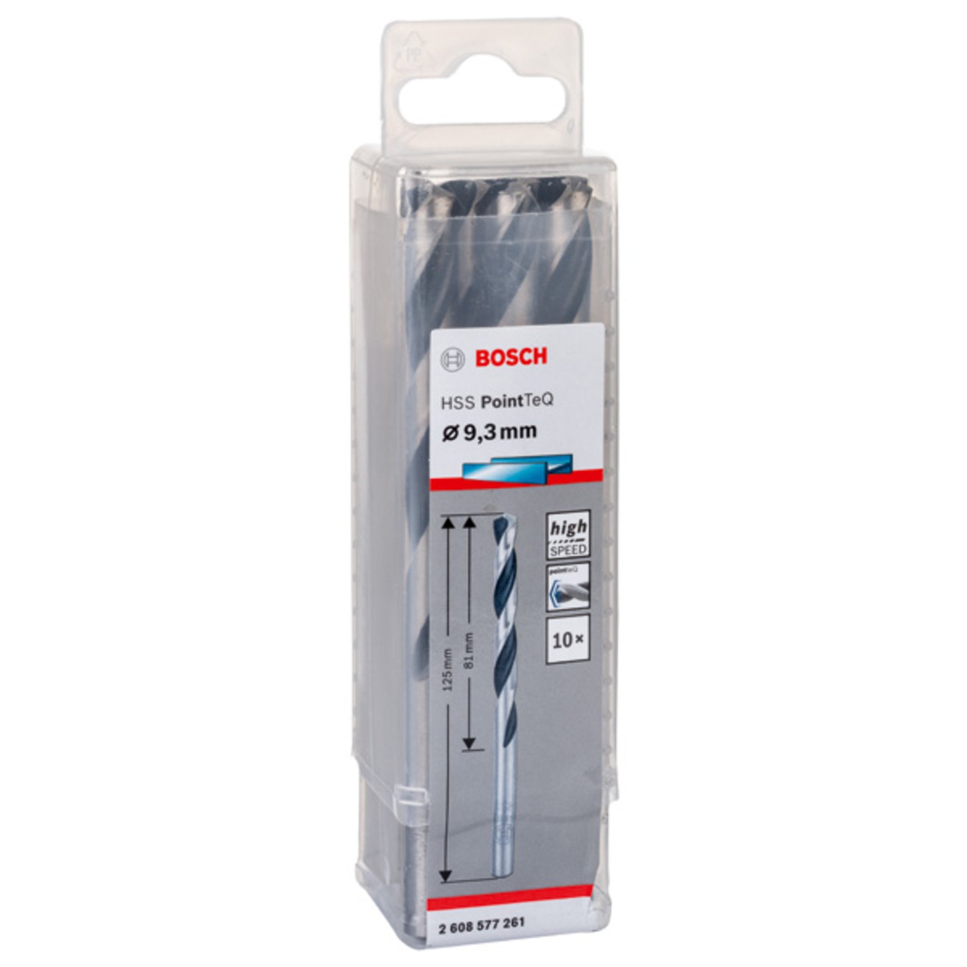 Metallspiralbohrer HSS PointTeQ, DIN 338, 9,3 mm, 10er-Pack