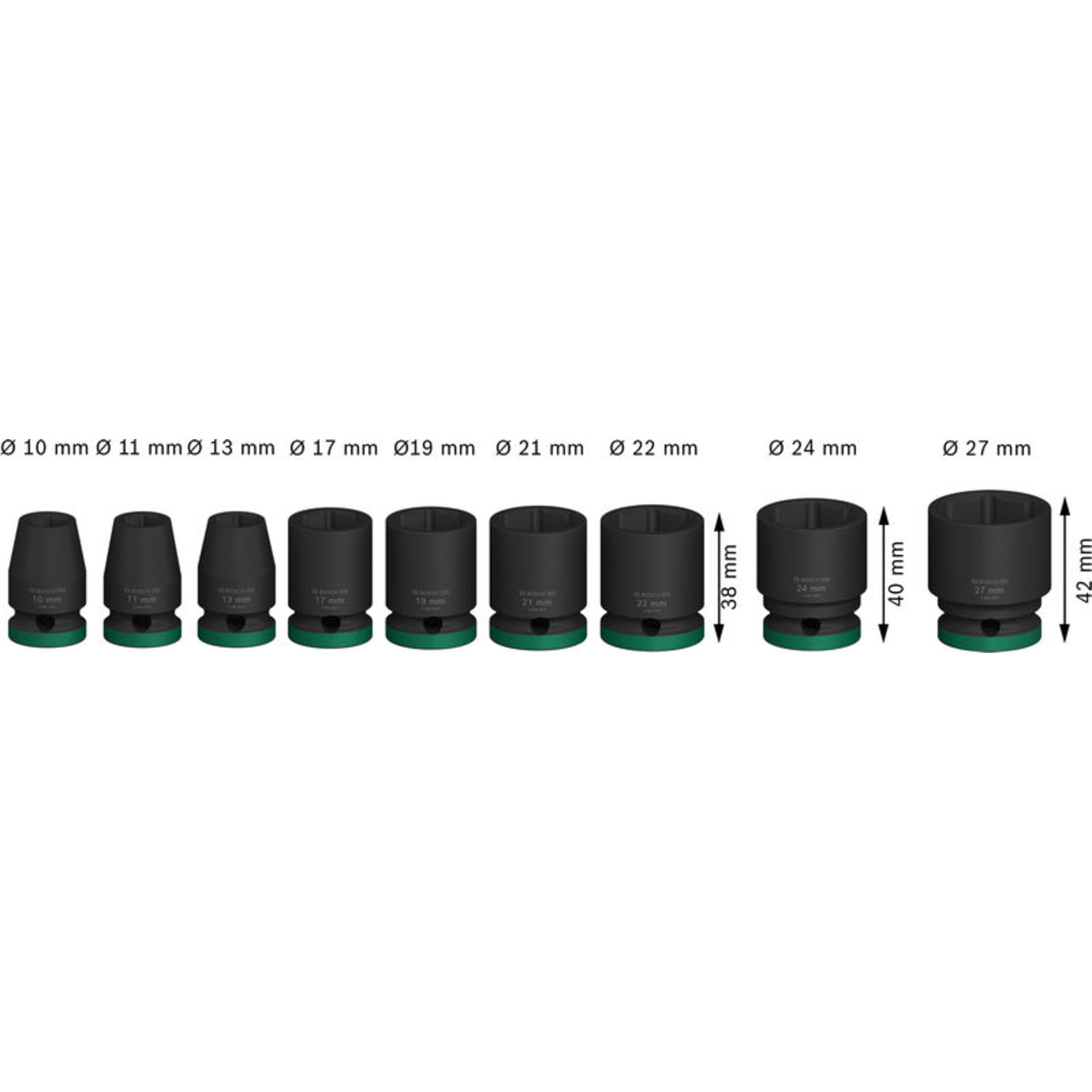 PRO Impact Steckschlüsselsatz Set, 1/2", Standard, 9-tlg.