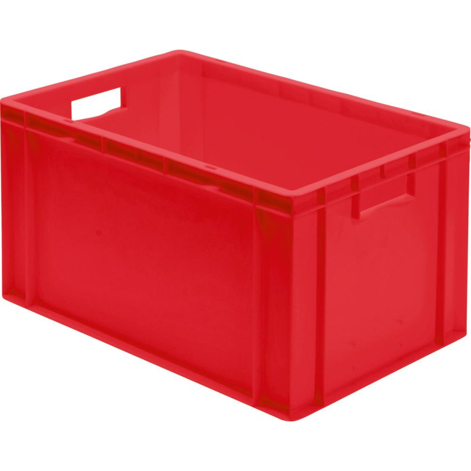 Transport-Stapelkasten B600xT400xH320 mm rot, geschlossen mit Griffloch LA-KA-PE