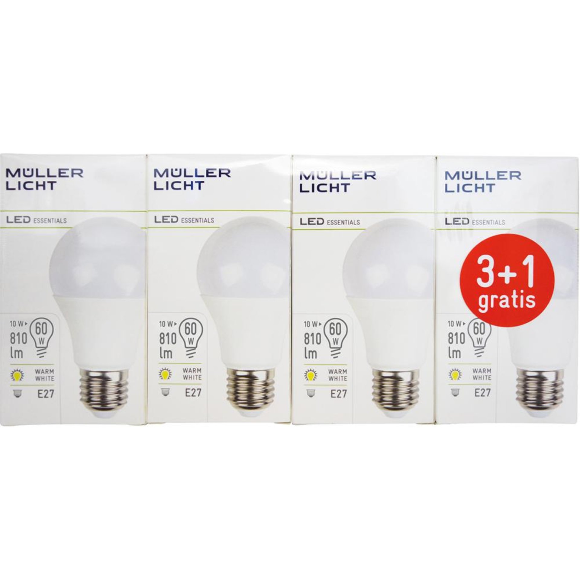 4x LED Birne 9W E27 806lm