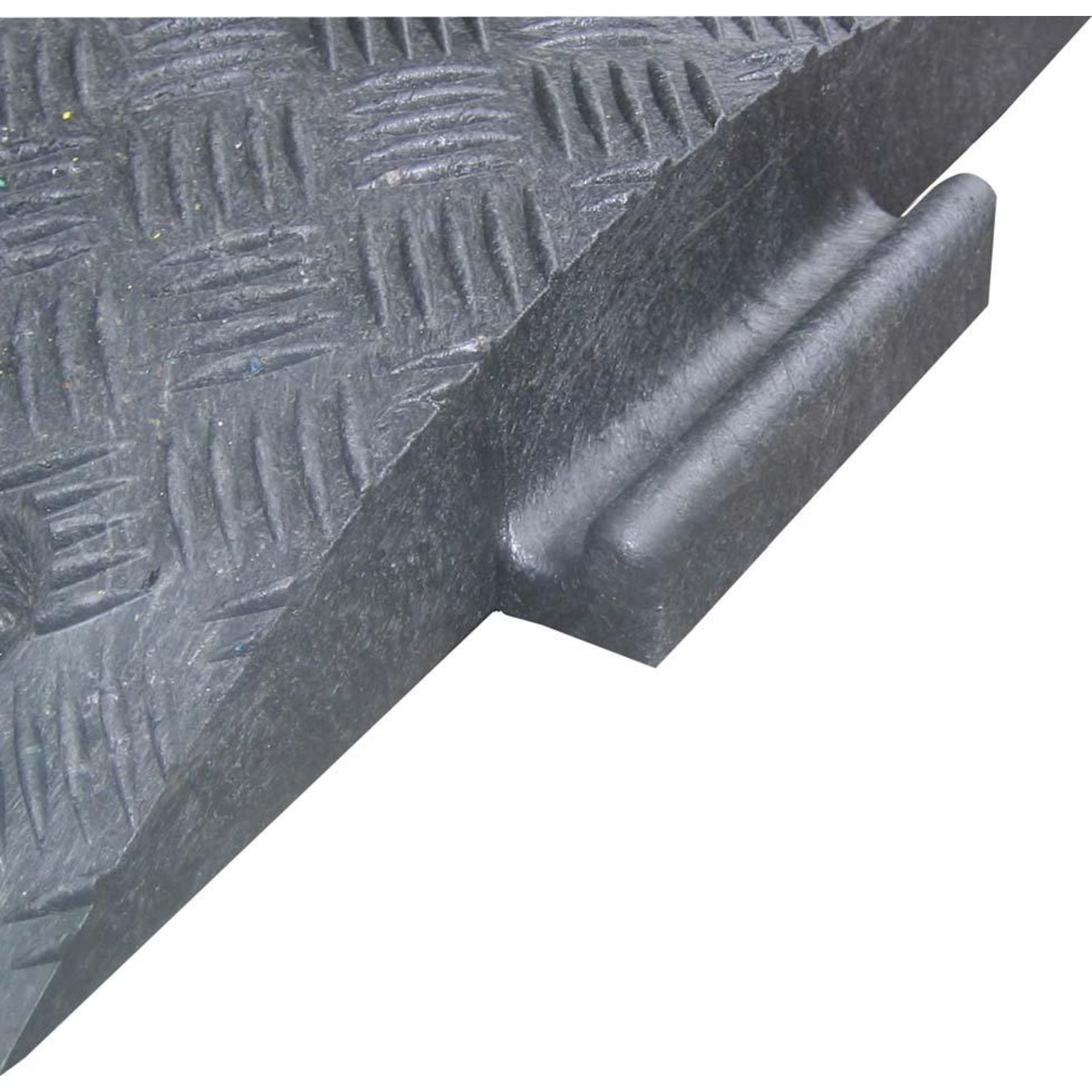 Fahrbahnschwelle Endstück schwarz B250xT420xH70 mm