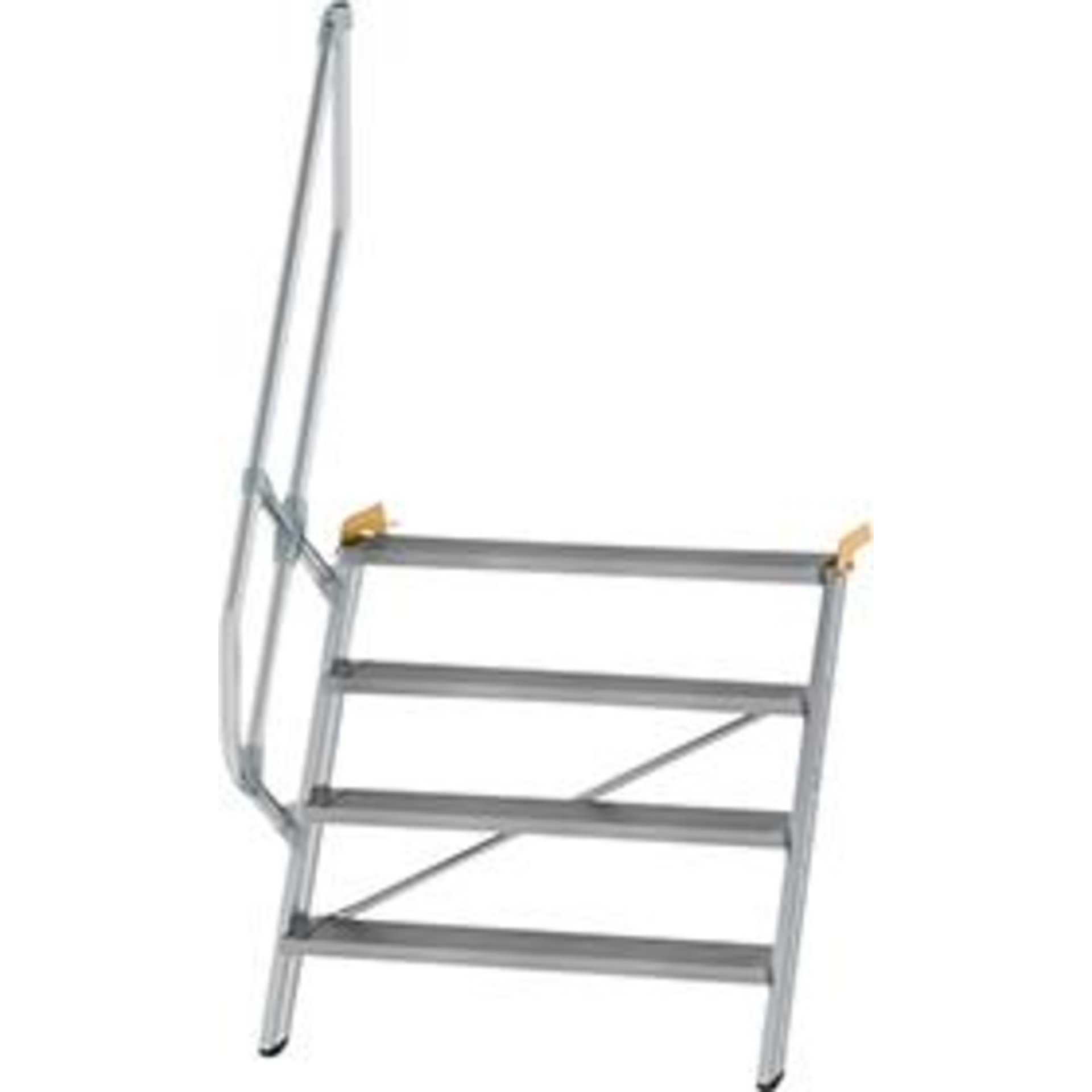 Alu-Treppe 60 Grad 4 Stufen B1000 mm lichte Höhe 970 mm Ausladung 811 mm